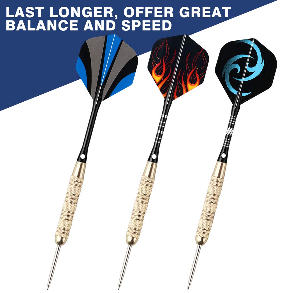 Tezoro Standard Dart Flights sets 30 sets 90 pcs Durable Replacement Dart Accessories Parts Supplies, Rich Variety of Designs Ta