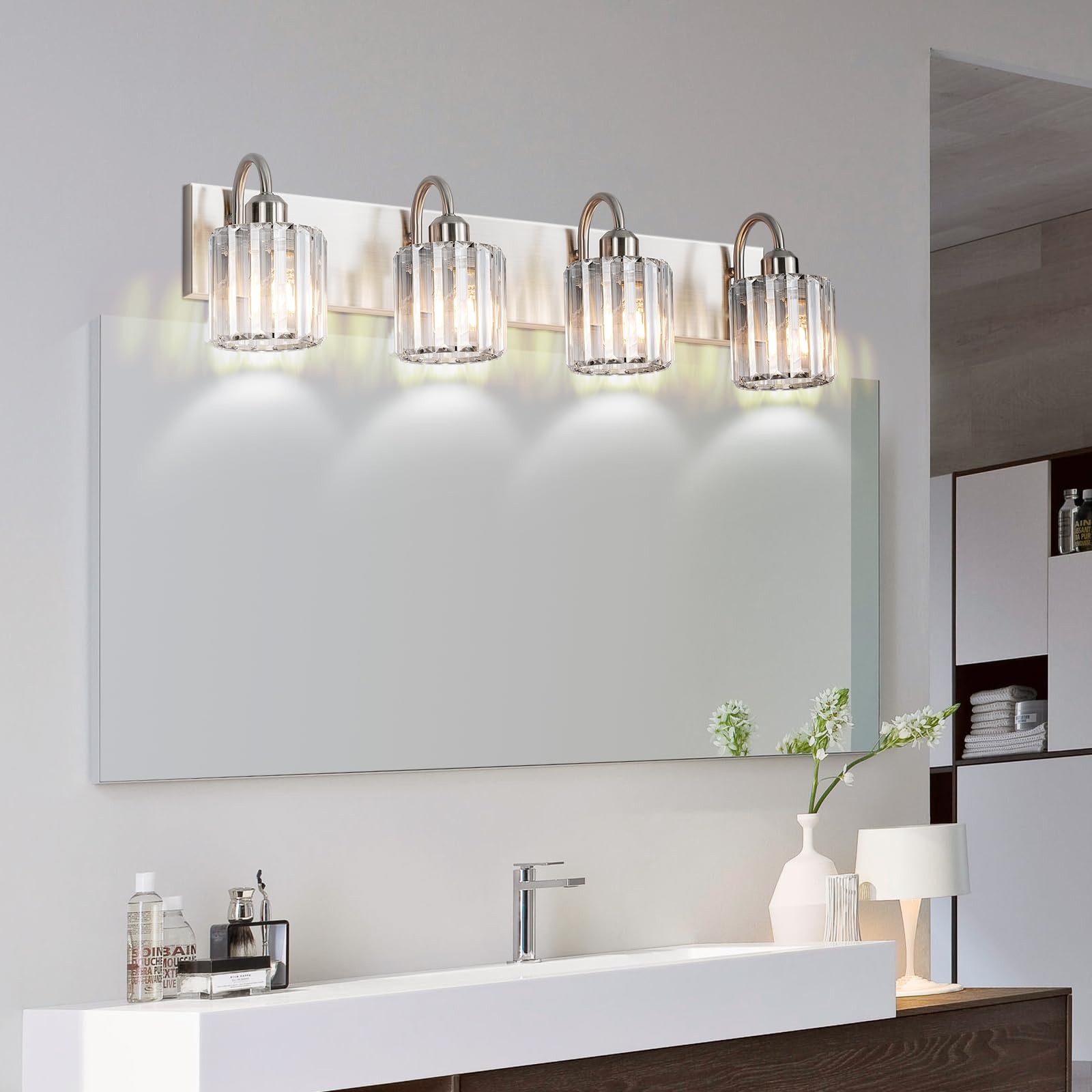 Valytime Bathroom Vanity Light, 4-Lights, Brushed Nickel, Stainless Steel Fixtures, Model 790832314900
