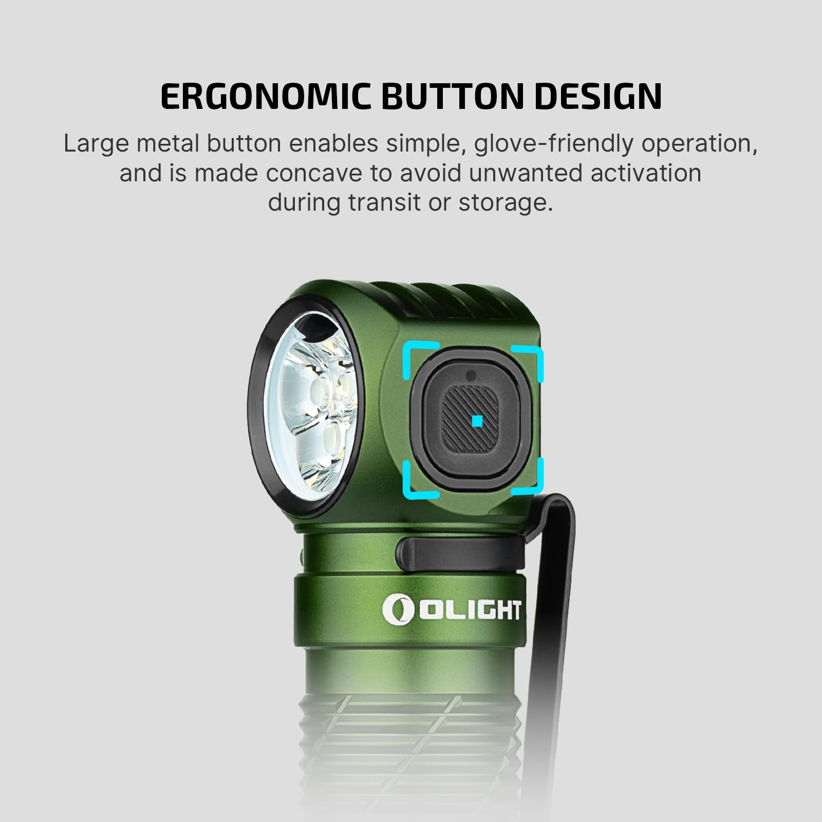 OLIGHT Perun 3 Rechargeable Headlamp - 3000 Lumens LED, Waterproof, OD Green, Model C4-OD97-BX4W, Ideal for Camping & Hiking