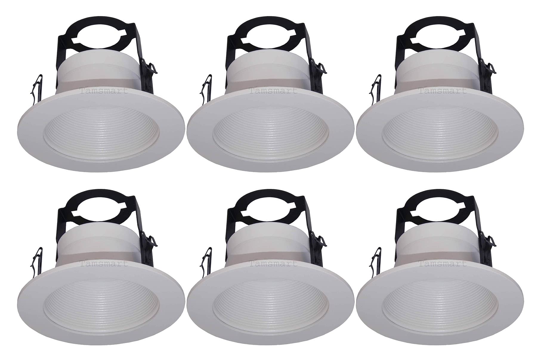 Joint Bright Lighting 6 Pack 4&quot; Open Baffle Trim With Bracket For Recessed Lights - White