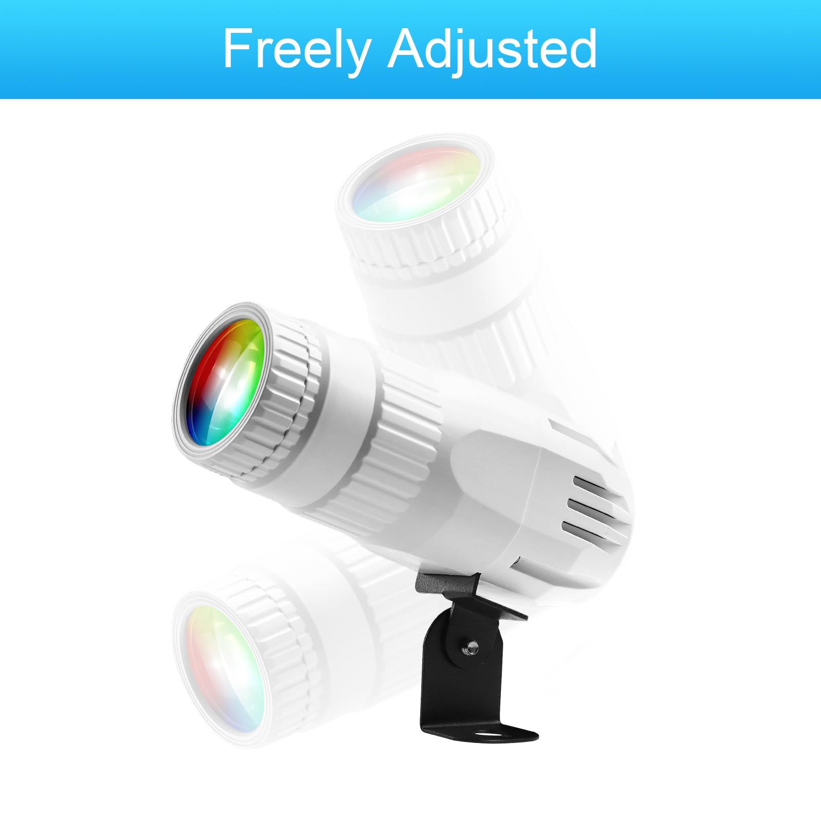 Czgor Pinspot Light 2 Pack 15W RGBW LED Mirror Ball Light Remote Control White Plastic