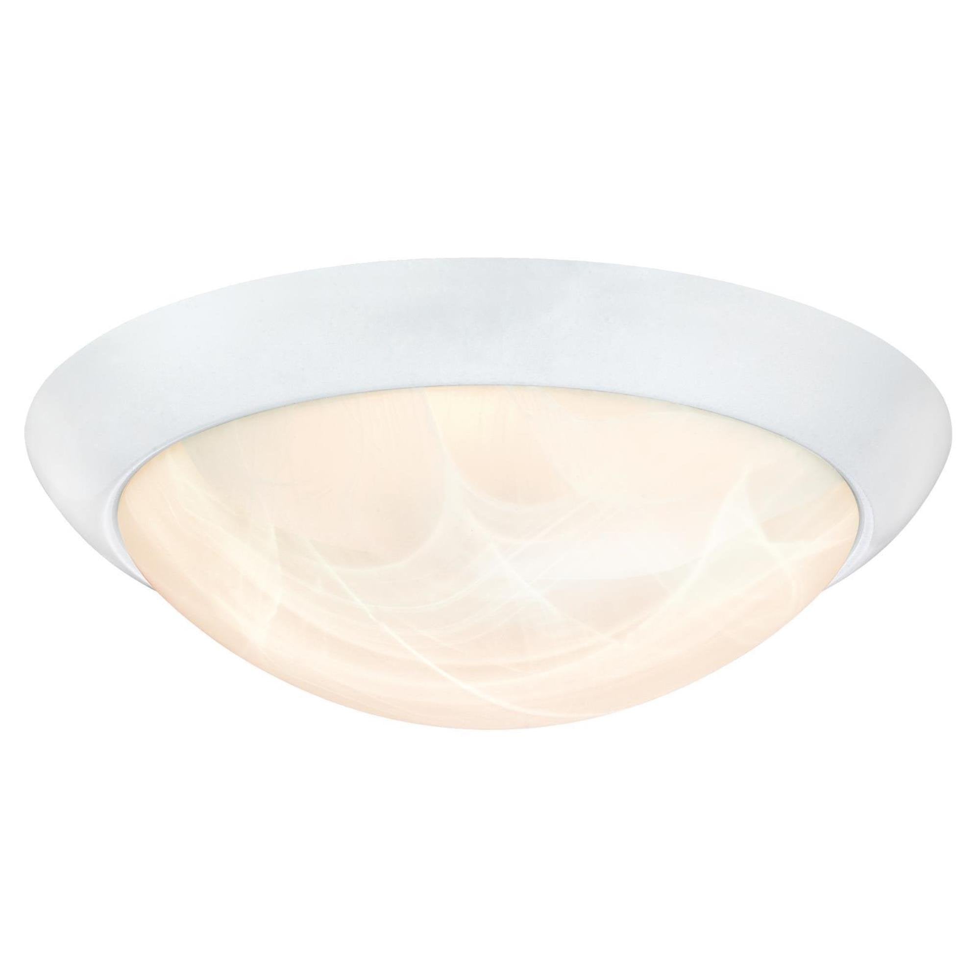 Westinghouse 11-Inch LED Flush Mount Ceiling Fixture, White Finish, Alabaster Glass, Model 6106600