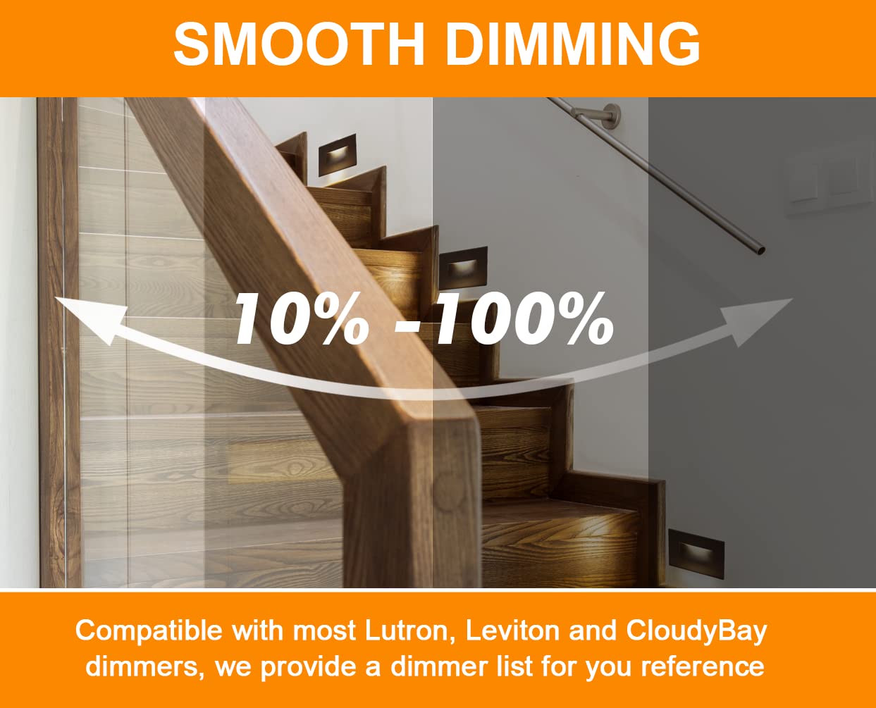 CLOUDY BAY LED Step Light 120V Dimmable 3W 3000K Warm White, Oil Rubbed Bronze, 3 Pack, Model CBST003830ORB-3PK