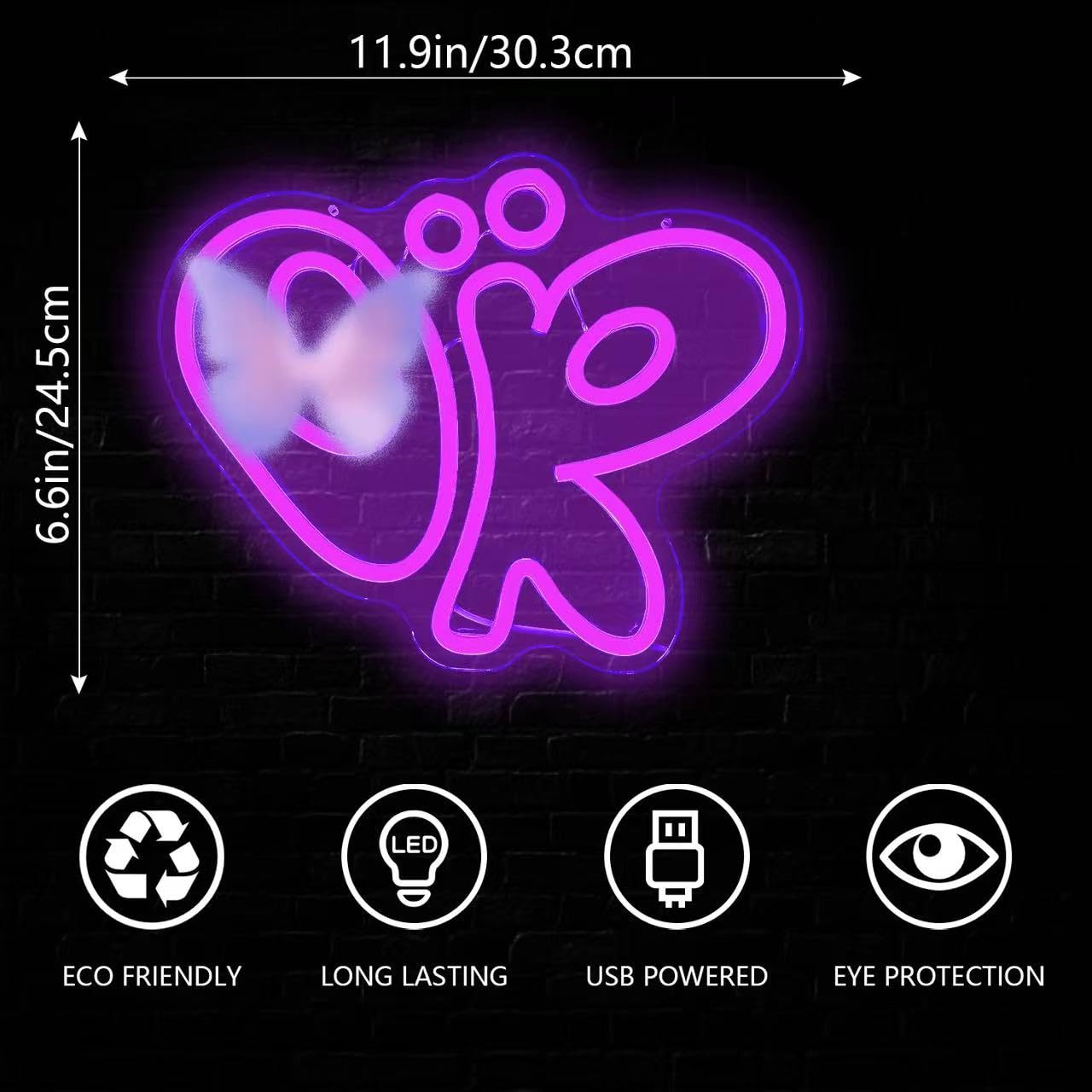 Jeanchrl Neon Light Sign Dimmable LED Wall Decor, Purple Acrylic, Medium Size, Ideal for Bedroom, Living Room, College Dorm