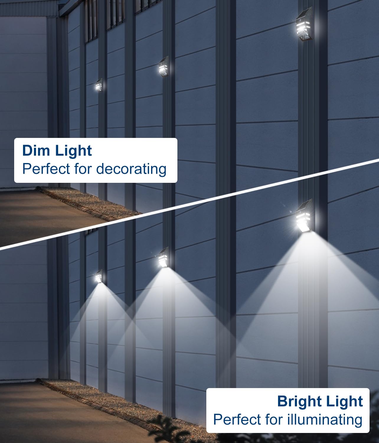 Roopure Solar Fence Lights Outdoor, Waterproof Stainless Steel, Cool White Solar Motion Lights for Yard, Patio, Steps, Pack of 4