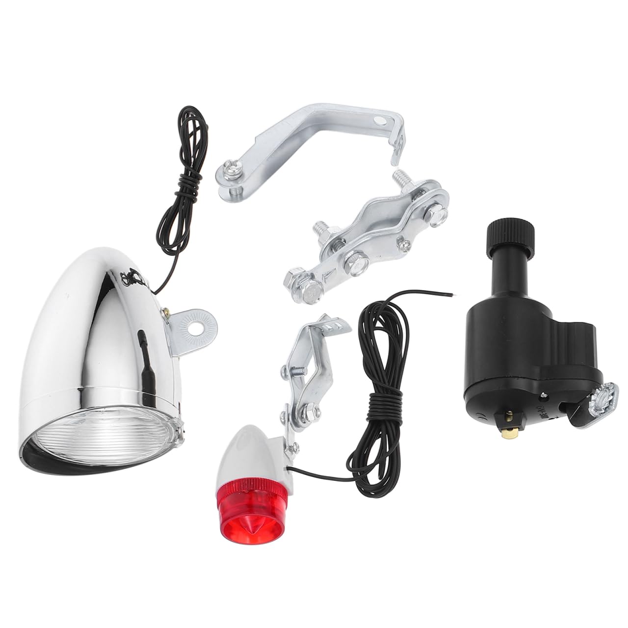 Bicycle Light Set Battery-Free Friction Generator Bike Light Kit Waterproof Headlight TailLight for Mountain Motorized Bicycle V