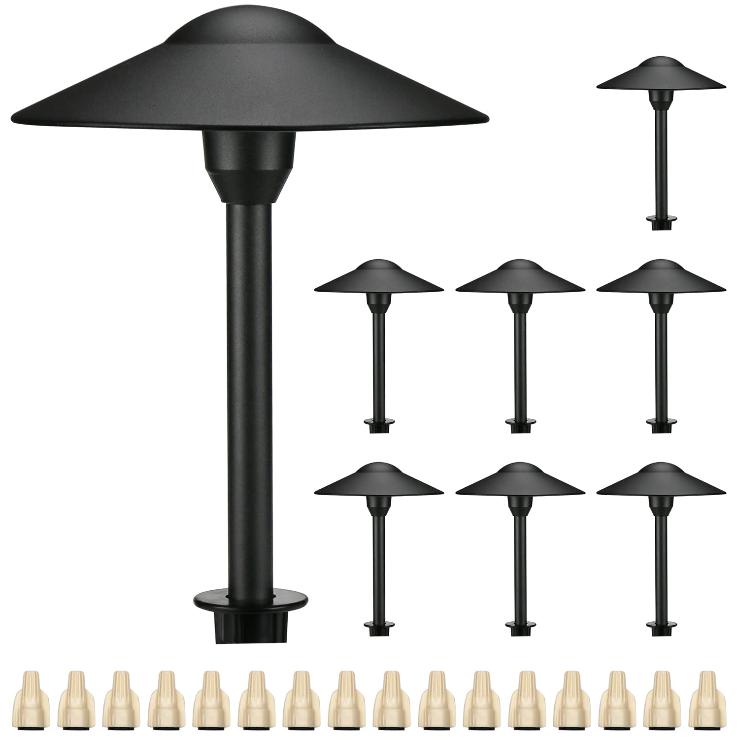 Lumina Lighting® 3W Landscape Lights, Warm White, Aluminum, 12V, Black, 8-Pack, Model PAL0101
