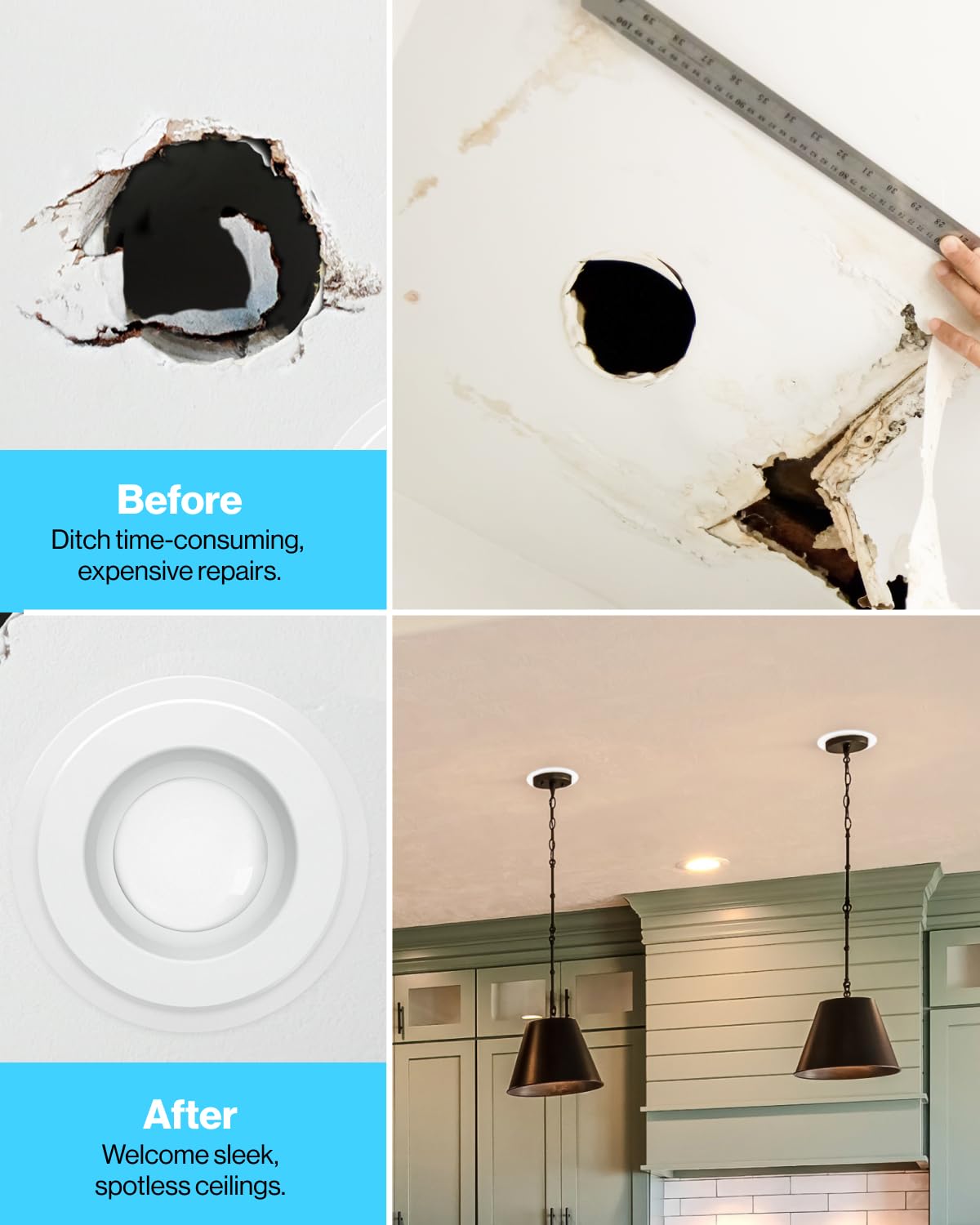 Sunco 100 Pack Goof Rings for 6 Inch Recessed Lights, Flush Mount White Can Light Trim Ring Cover, Outer Diameter 8.6 Inch, Inne