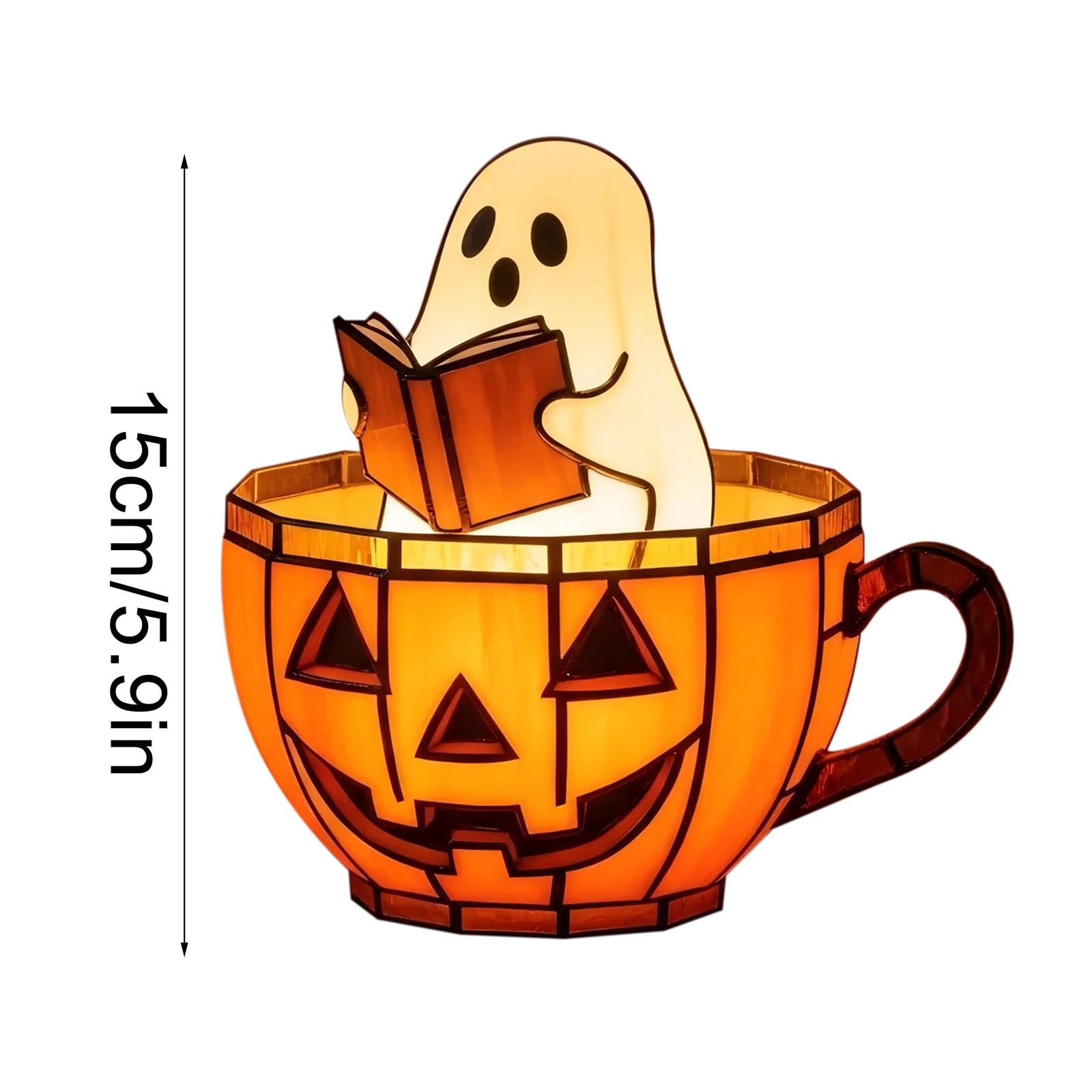 Halloween Ghost Reading Book Lamp, Ghost Bubble Bath Lamp, Handmade Halloween Ghosts Reading Night Light Up, Charming Ghost Read