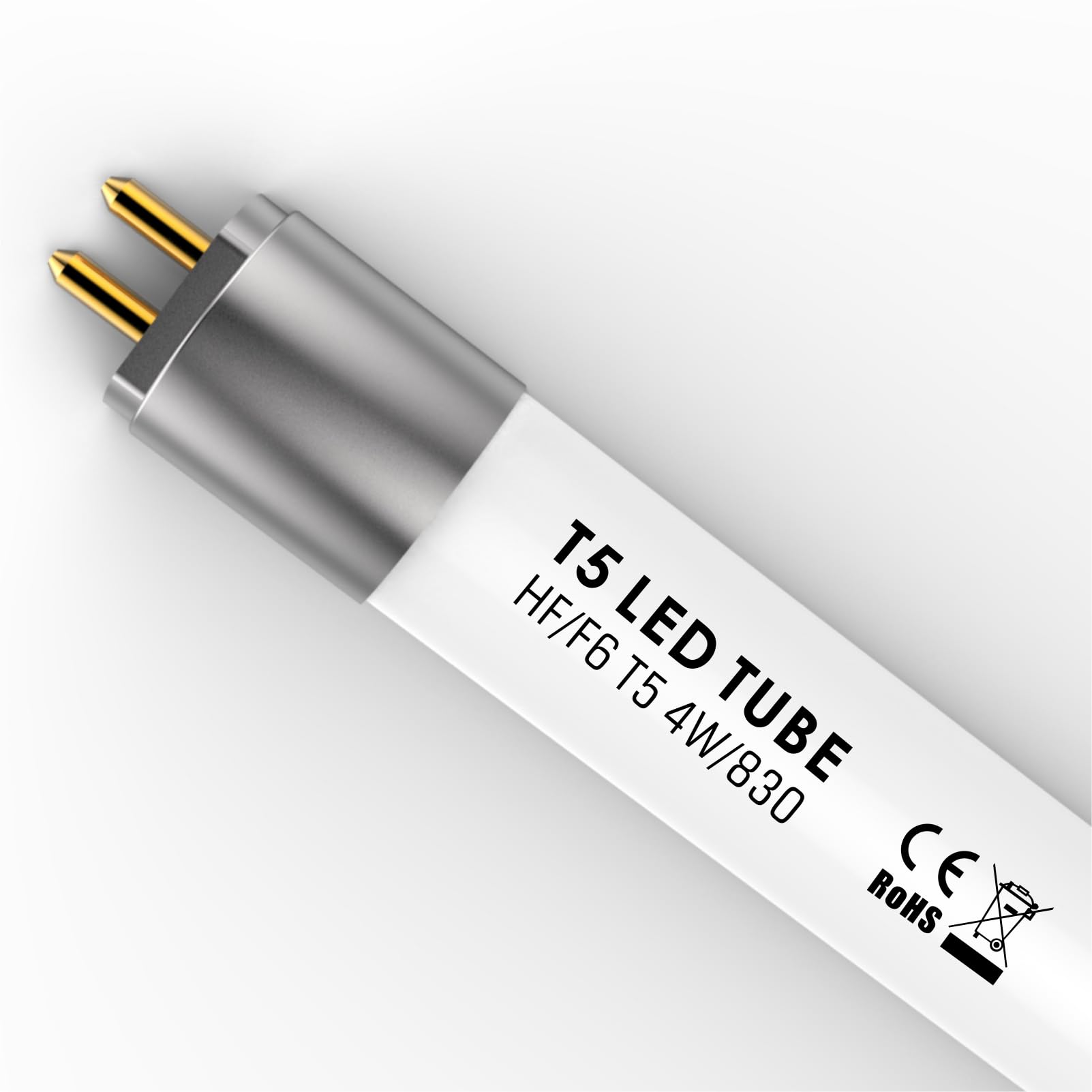 Ihyctv F6T5Ww Led T5 Tube 4W 9 Inch Linear Fluorescent Bulb Replacement, 520 Lumen, 3000 Kelvin, Warm White, G5 Base, Plug & Pla