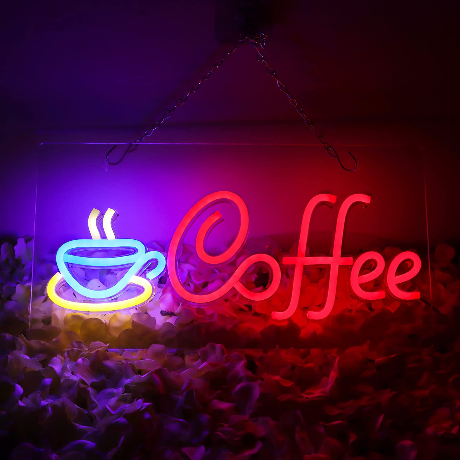 Jfllamp Coffee Neon Sign - Led Wall Decor For Home, Cafe, Bistro, Man Cave, Party, 5V Usb Power
