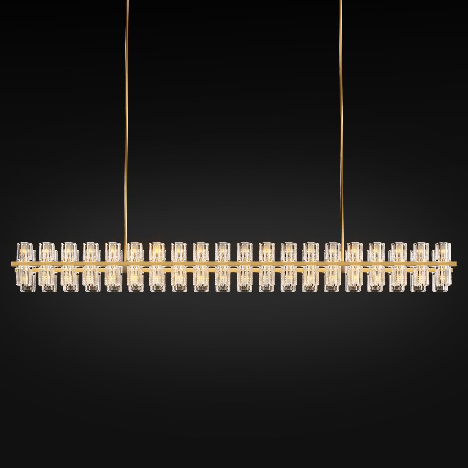 Crystal Brass Rectangular Chandelier Light Fixture,72 In Dining Room Chandelier Over Table,Modern Chandelier For Living Room,Arc