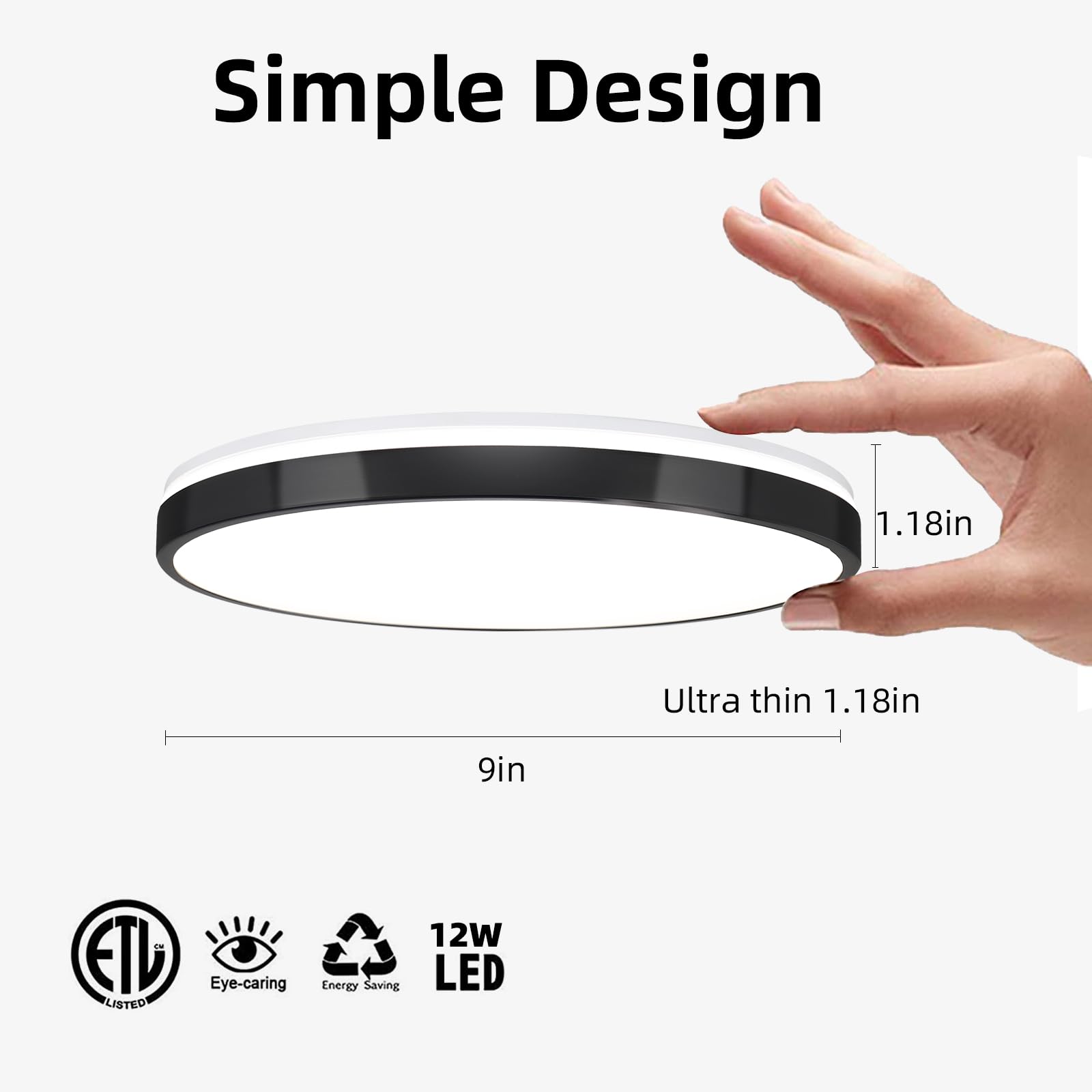 HOREVO 24W LED Ceiling Lamp with Bluetooth Speaker, Remote Control, RGB Color Changing, Large, Black, Model X003