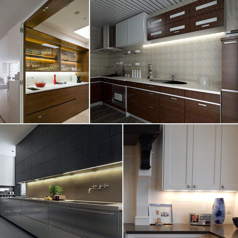 LAIFUNI Dimmable Under Cabinet Lighting, Color Temperature Changing LED Light Bar, Daylight to Warm White Lights, Remote Control