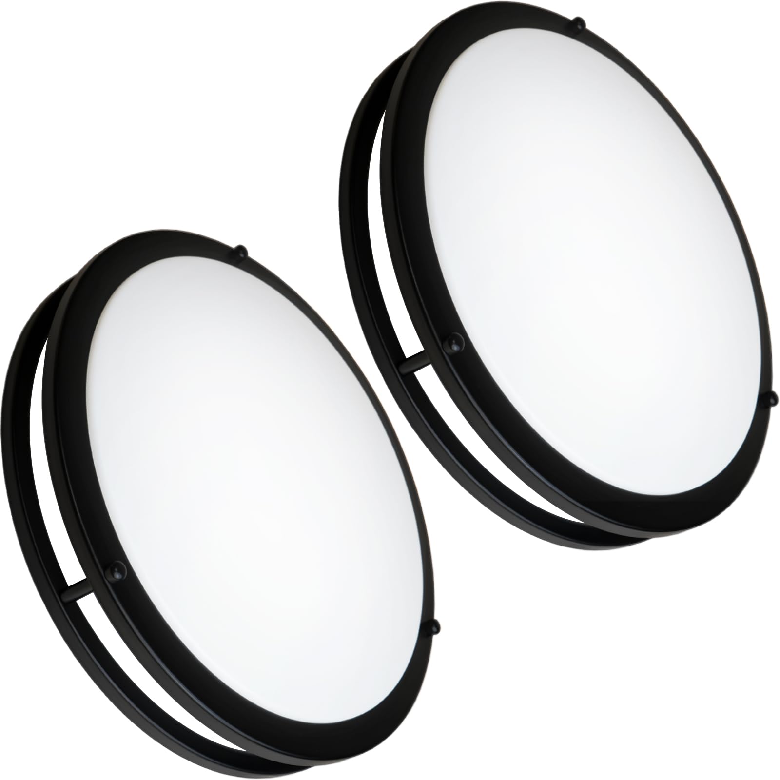 OOWOLF 16inch 48W LED Flush Mount Ceiling Light Fixture Dimmable, Super Bright Matte Black Ceiling Light 4800LM 5000K Daylight W