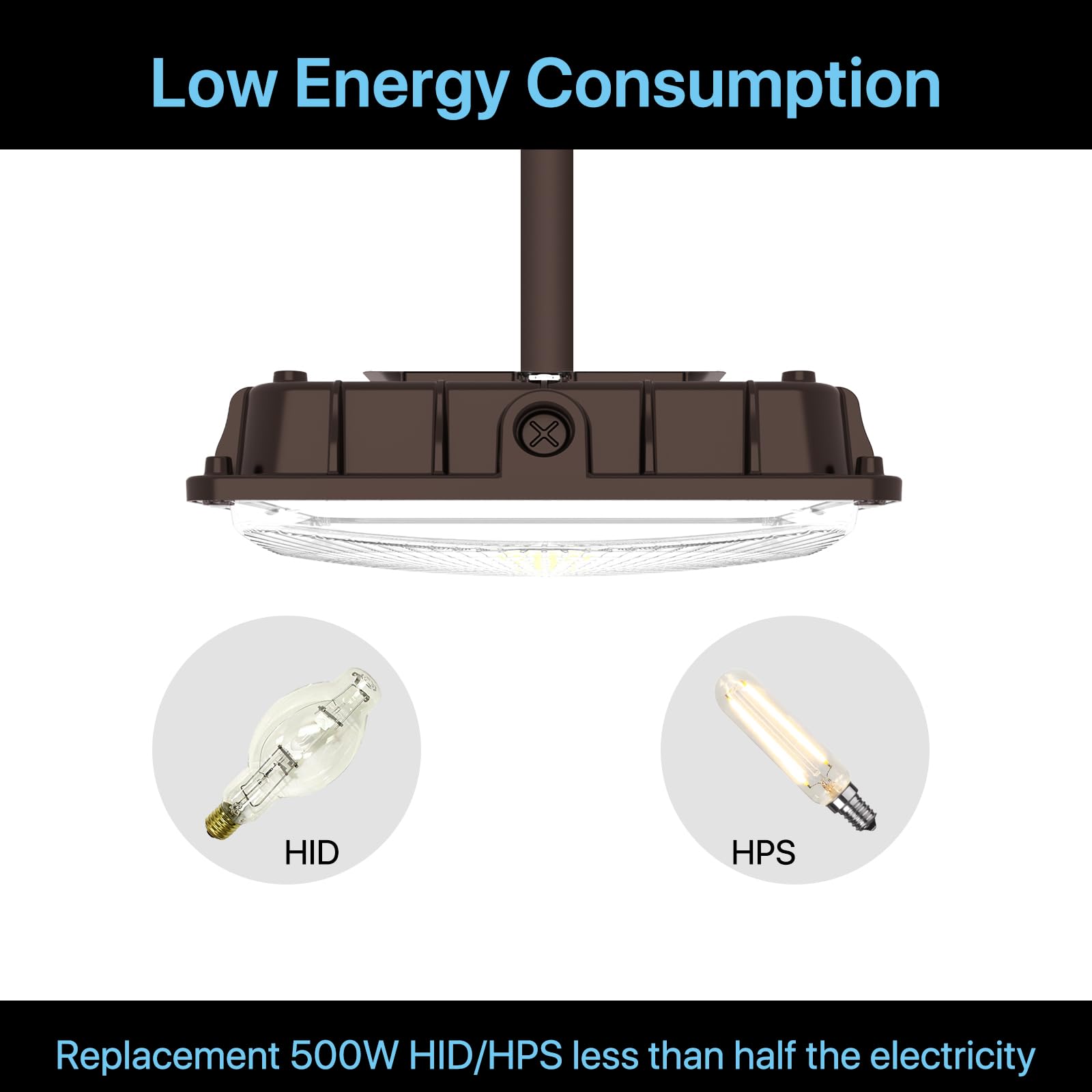 HYPERLITE 100W LED Canopy Light, 14000LM, IP65 Waterproof, Aluminum, Bronze, Model CN-MS-100W-57-1PACK