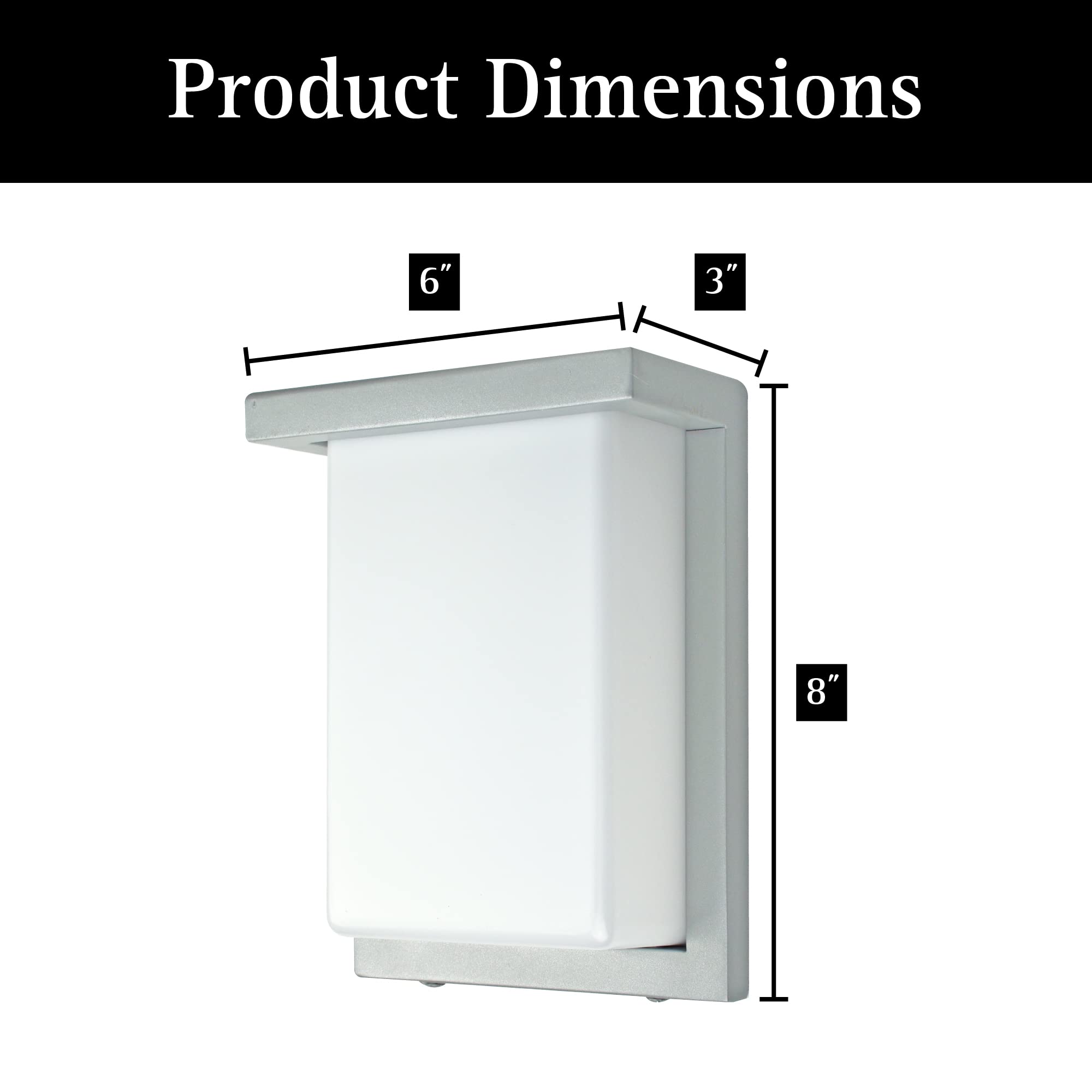 Ultralux 8&quot; Led Wall Sconce, 800 Lumens, 10W, 4000K Outdoor Porch Light,