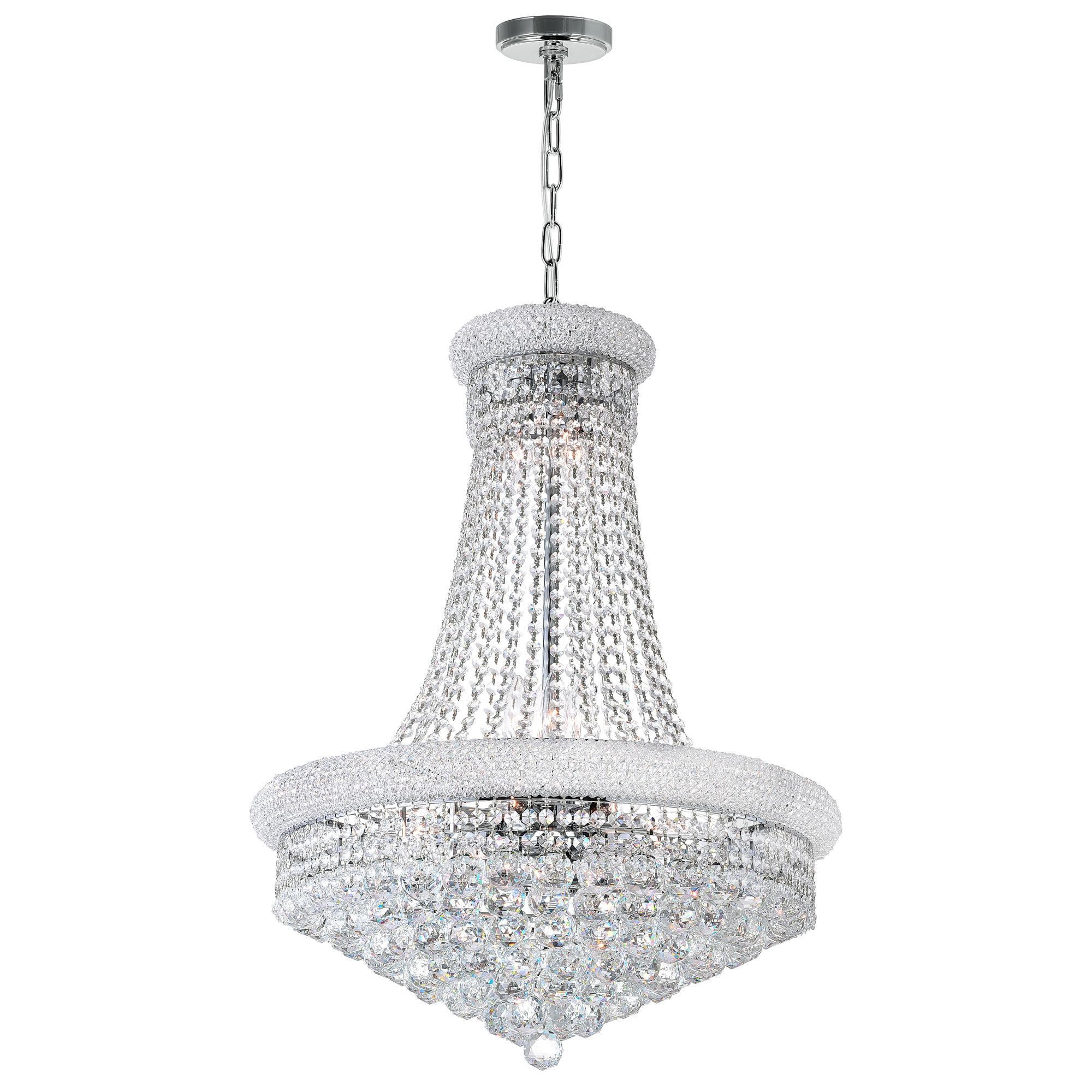 CWI Lighting Crystal Chandelier 17-Light E12 Bulb Base 24in Chrome Model 8001P24C for Dining Rooms Foyers Entryways
