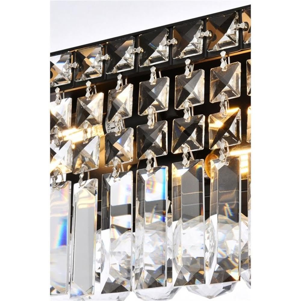 Elegant Lighting Maxime 26" Black Metal And Crystal Wall Sconce
