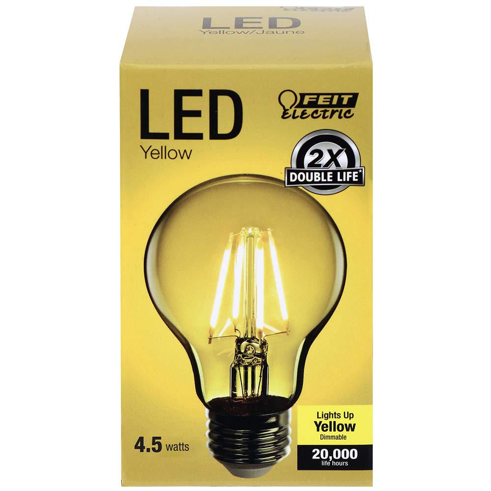 Feit Electric LED Bulb A19 E26 30W Equivalent Yellow Copper 1 Pack