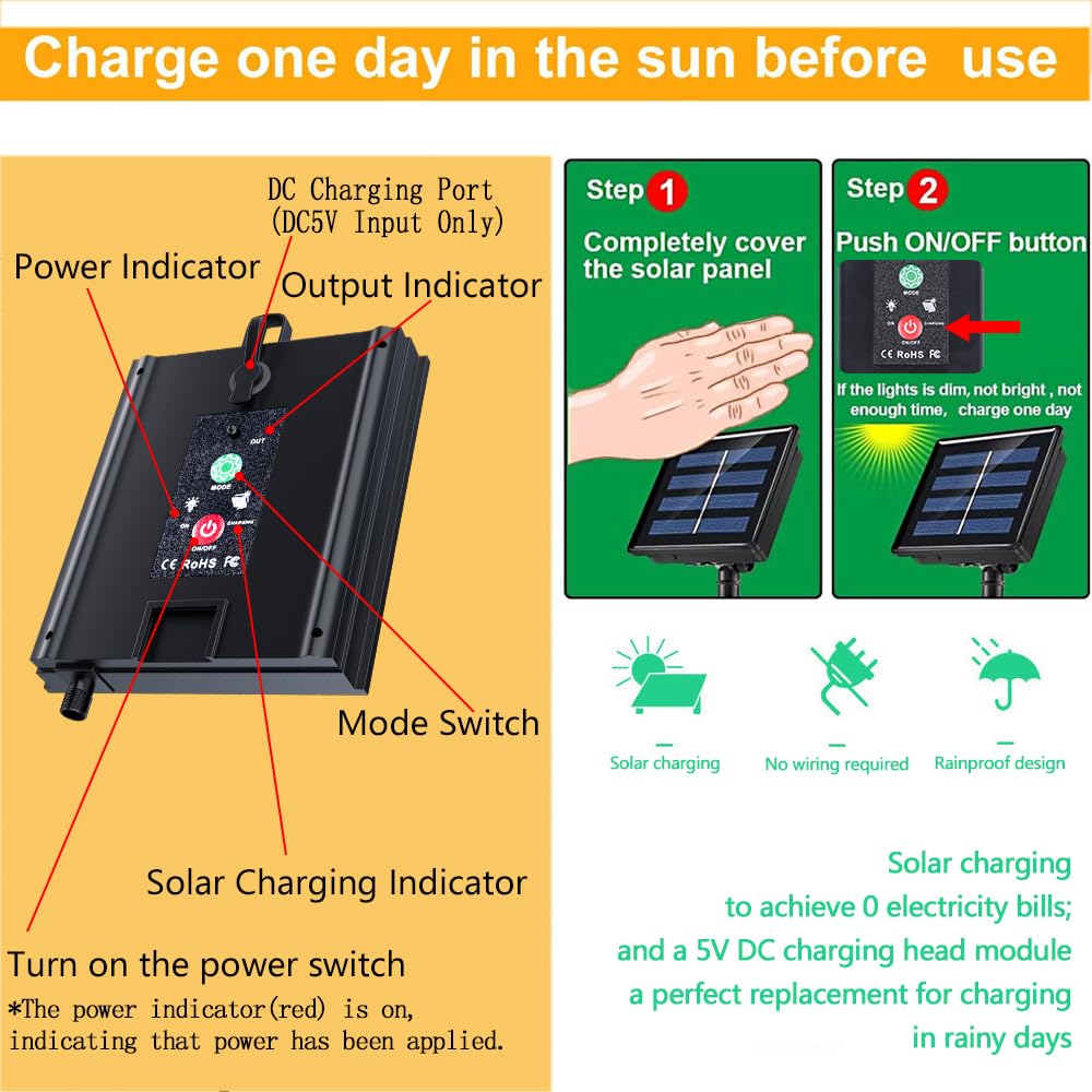 Uniontang Solar LED Strip Lights, 32.8FT RGB Waterproof Rope Lights, SMD 5050, for Outdoor Garden, Poolside, RV, Yacht