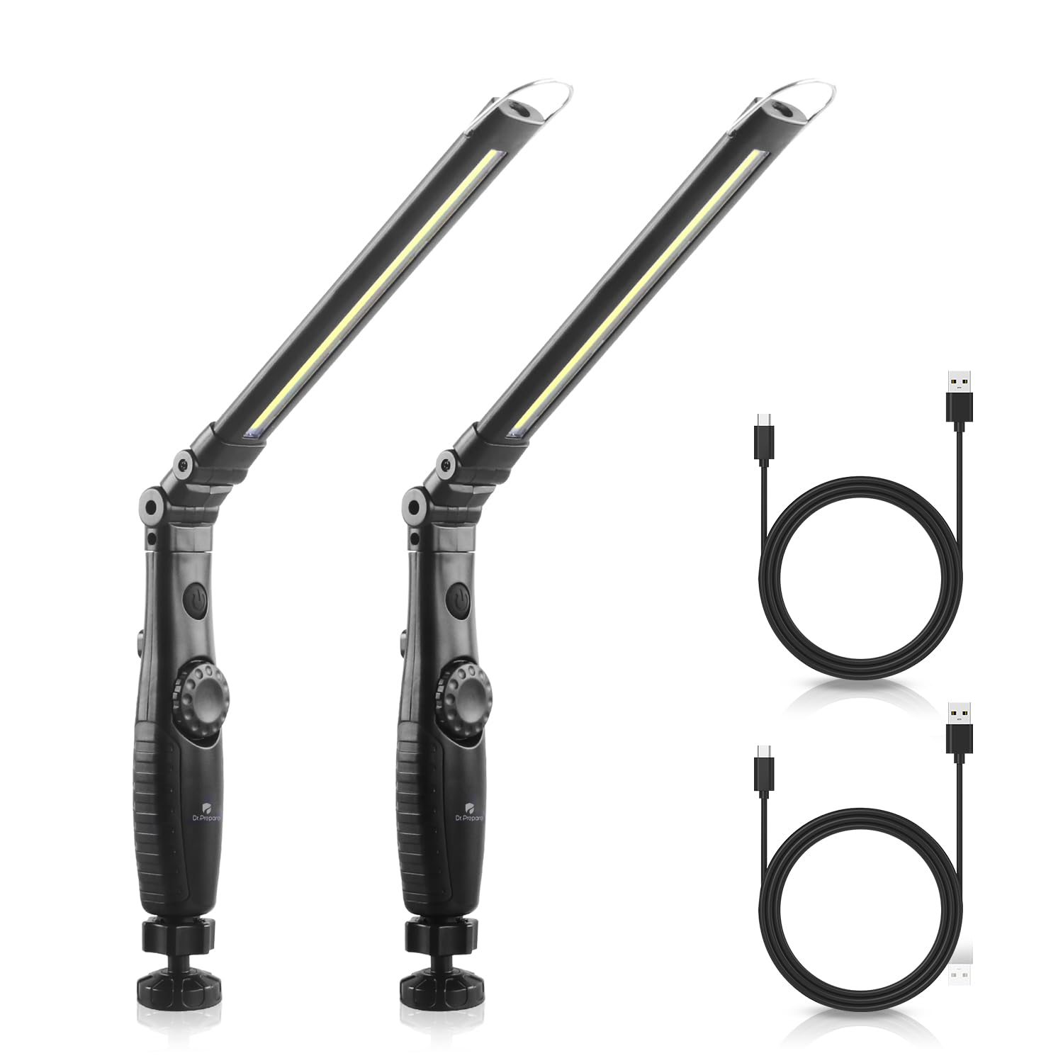 Dr. Prepare LED Work Light, 700 Lumens Foldable Rechargeable Work Light, 3200mAh Cordless Portable Magnetic COB LED Inspection L