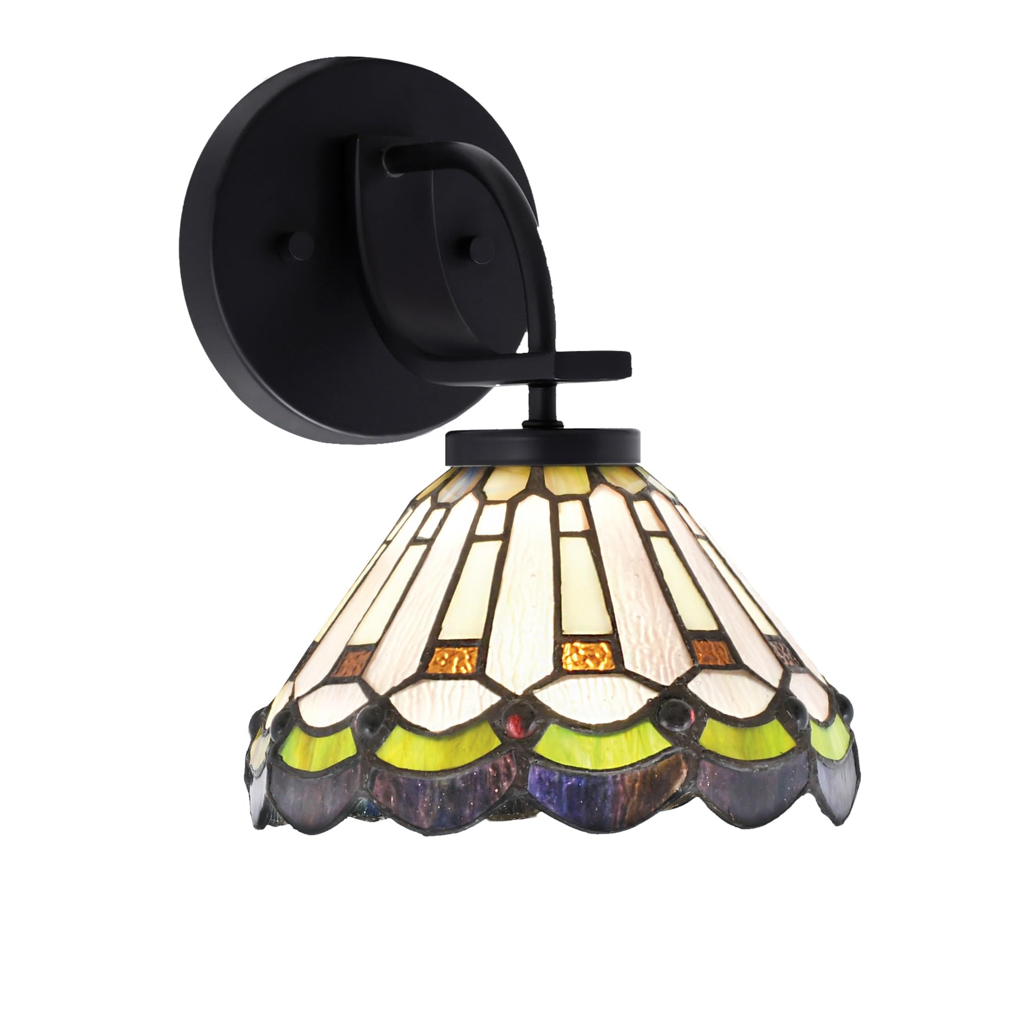 Cavella 1 Light Wall Sconce Shown In Matte Black Finish With 7" Cyprus Art Glass