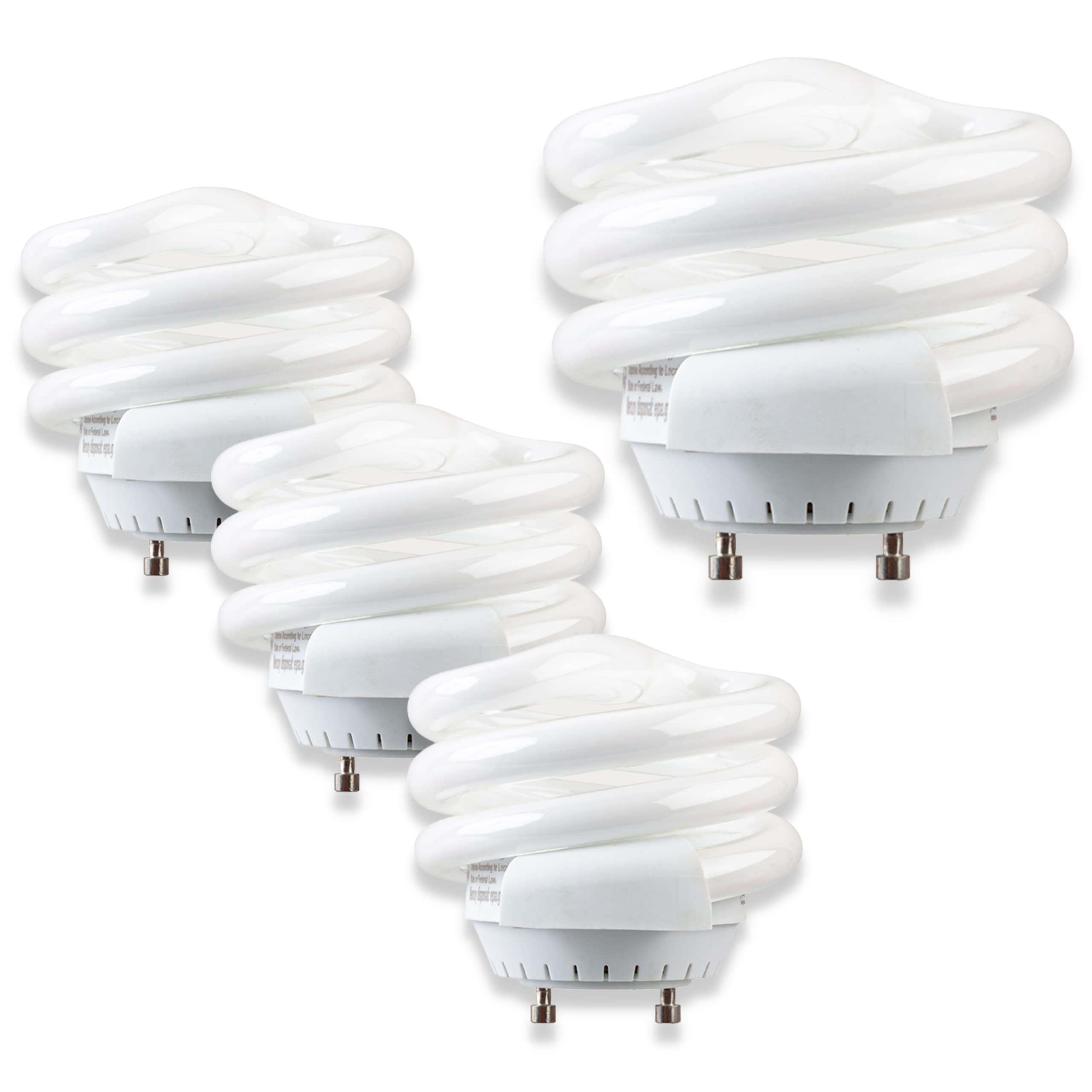 SLEEKLIGHTING 18W T2 Spiral Light Bulbs 2700K Warm White GU24 Base 1170 Lumen 4 Count