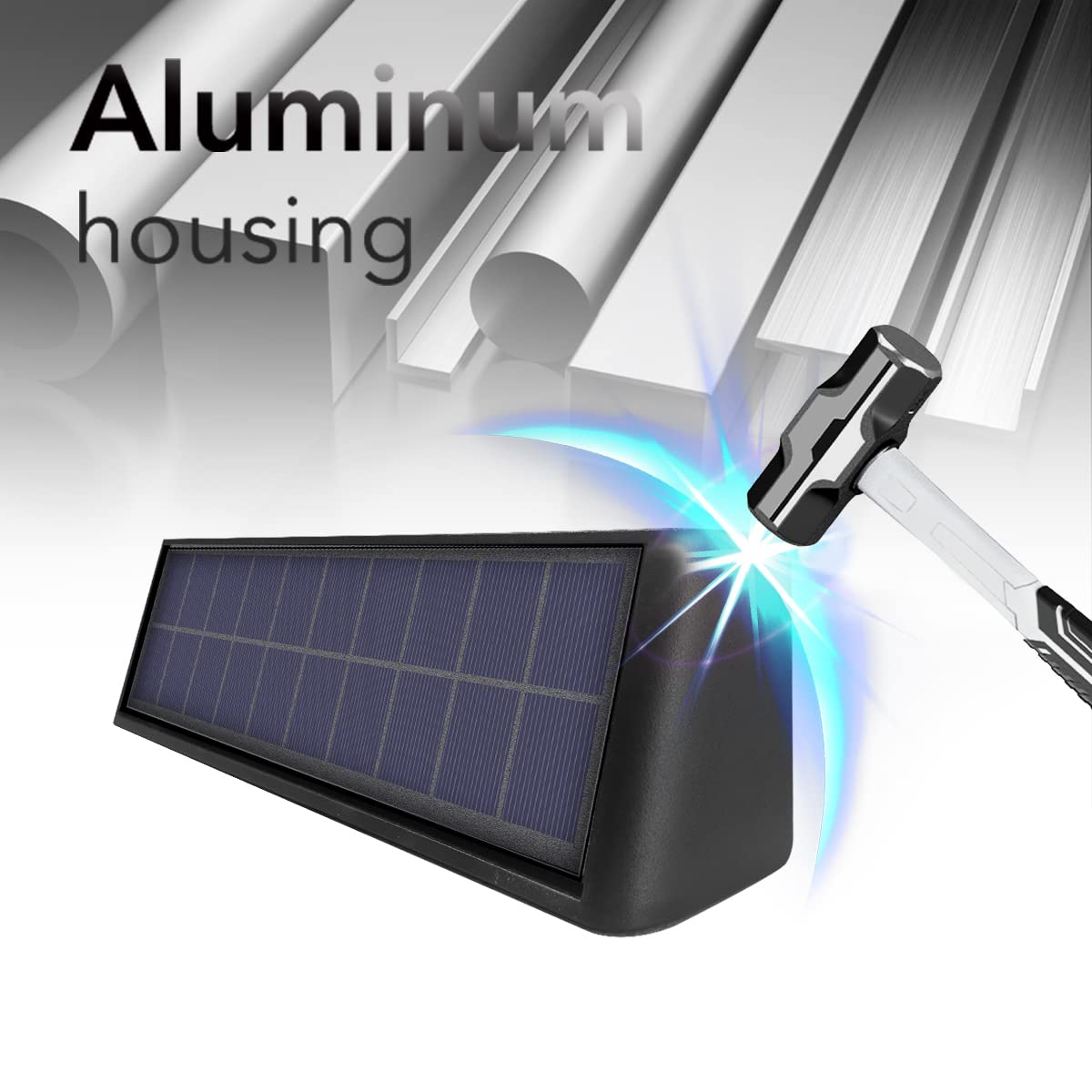 Mrzxy Solar Wall Lights - Outdoor Aluminum Sconce, 3000K LED, Waterproof, Up & Down Lighting, 1 Pack for Porch & Garage