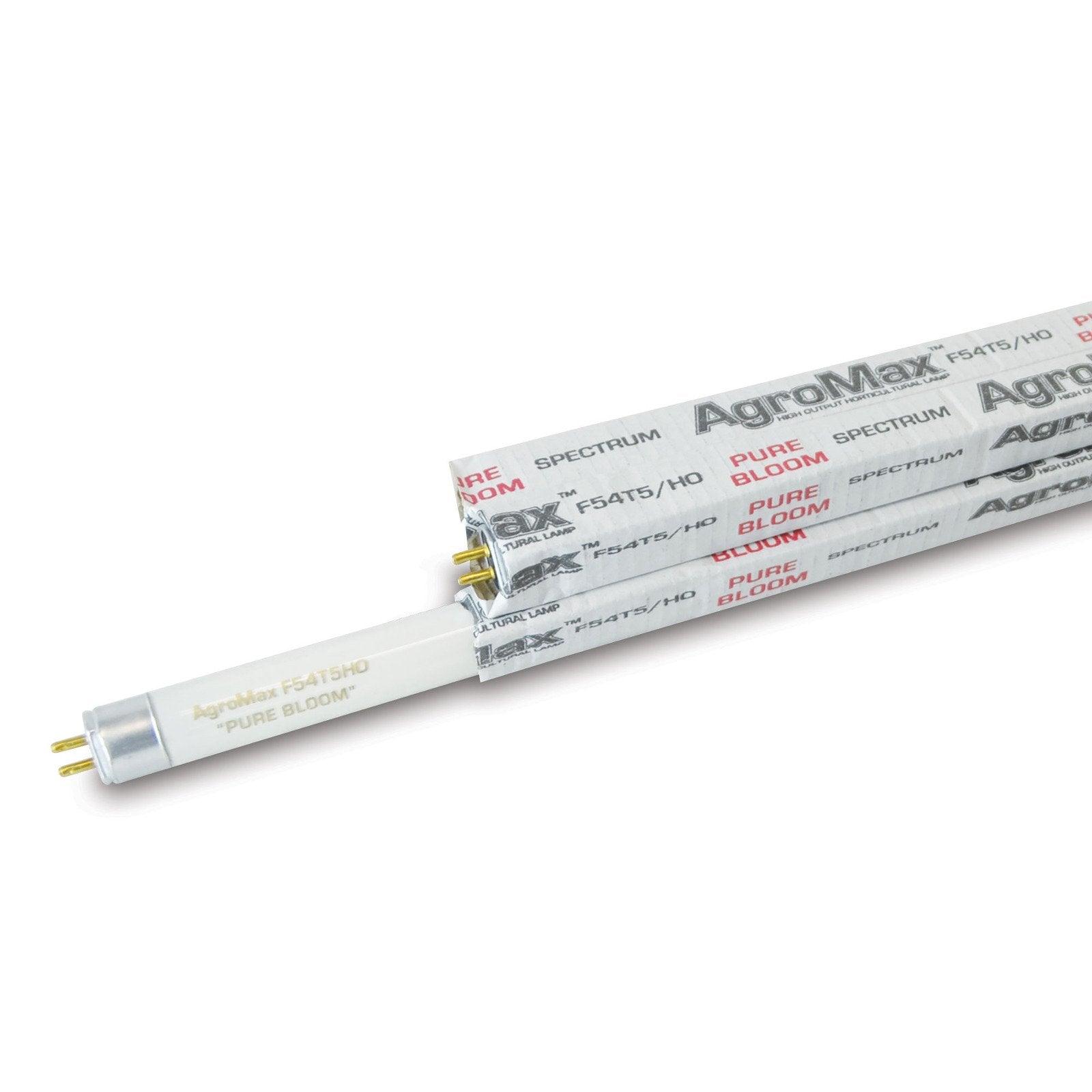 Agromax 4-Pack 4 Foot (45.75&quot;) Pure Bloom T5 Fluorescent Grow Light Bulbs - (4) F54T5Ho Bulbs