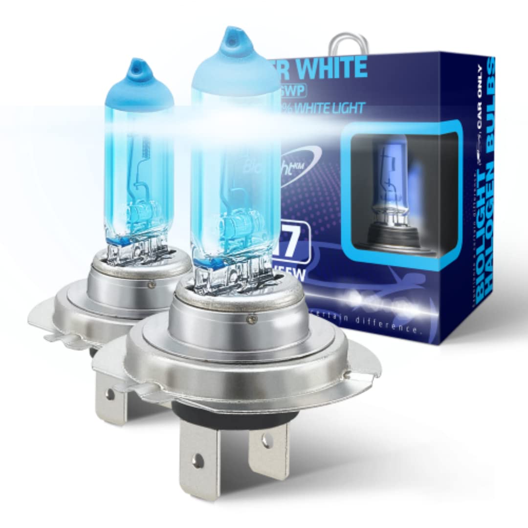 BIOLIGHT KM H7 Super White Plus 6000K Brighter Light Replacement Headlight Bulb, 2 pack