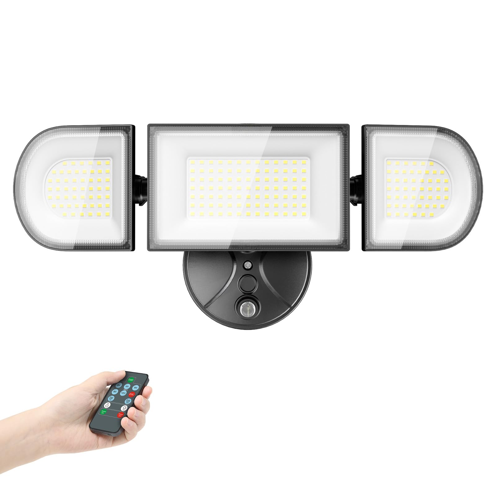 iMaihom 130W Flood Lights Outdoor, 13000LM, IP65 Waterproof, Remote Control, 3 Adjustable Heads, Black, Model BDD130D-3