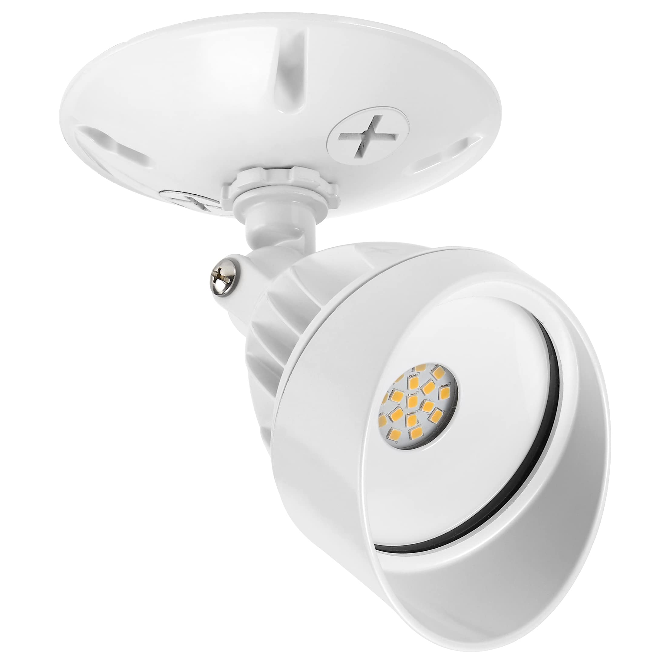 Maxxima LED Outdoor Flood Wall Light, 950 Lumens, 3000K Warm White, Adjustable Head, White, 2 Pack, Model MEL-S101300W-02