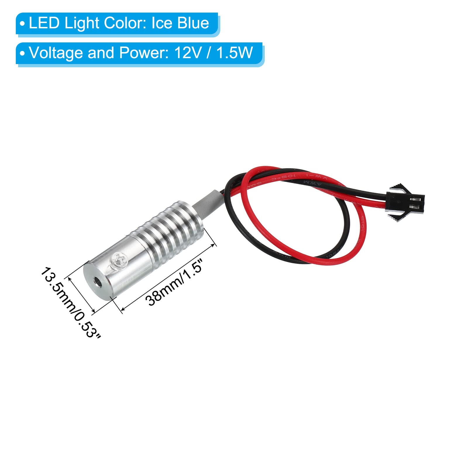 PATIKIL PMMA Side Glow Fiber Optic Cable Kit, Ice Blue, 1m, with LED Aluminum Illuminator, Model 21f64091-e0d4-4908-a2