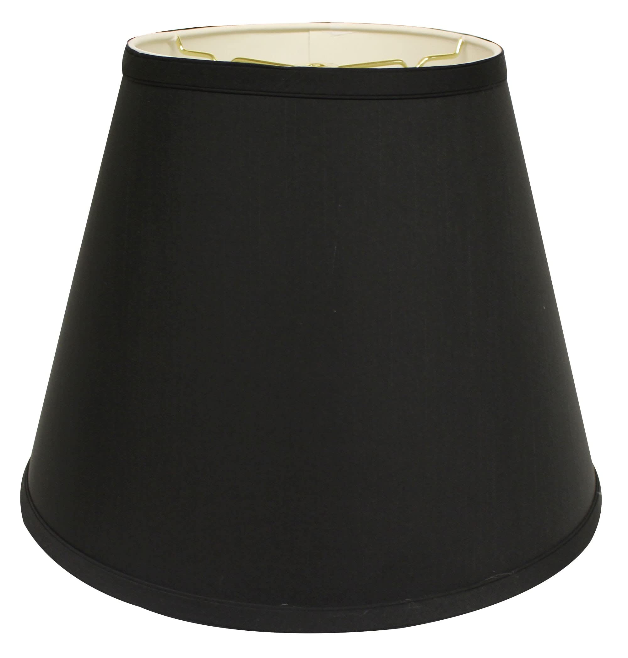 14'' Black With White Empire Deep Slanted Shantung Lampshade