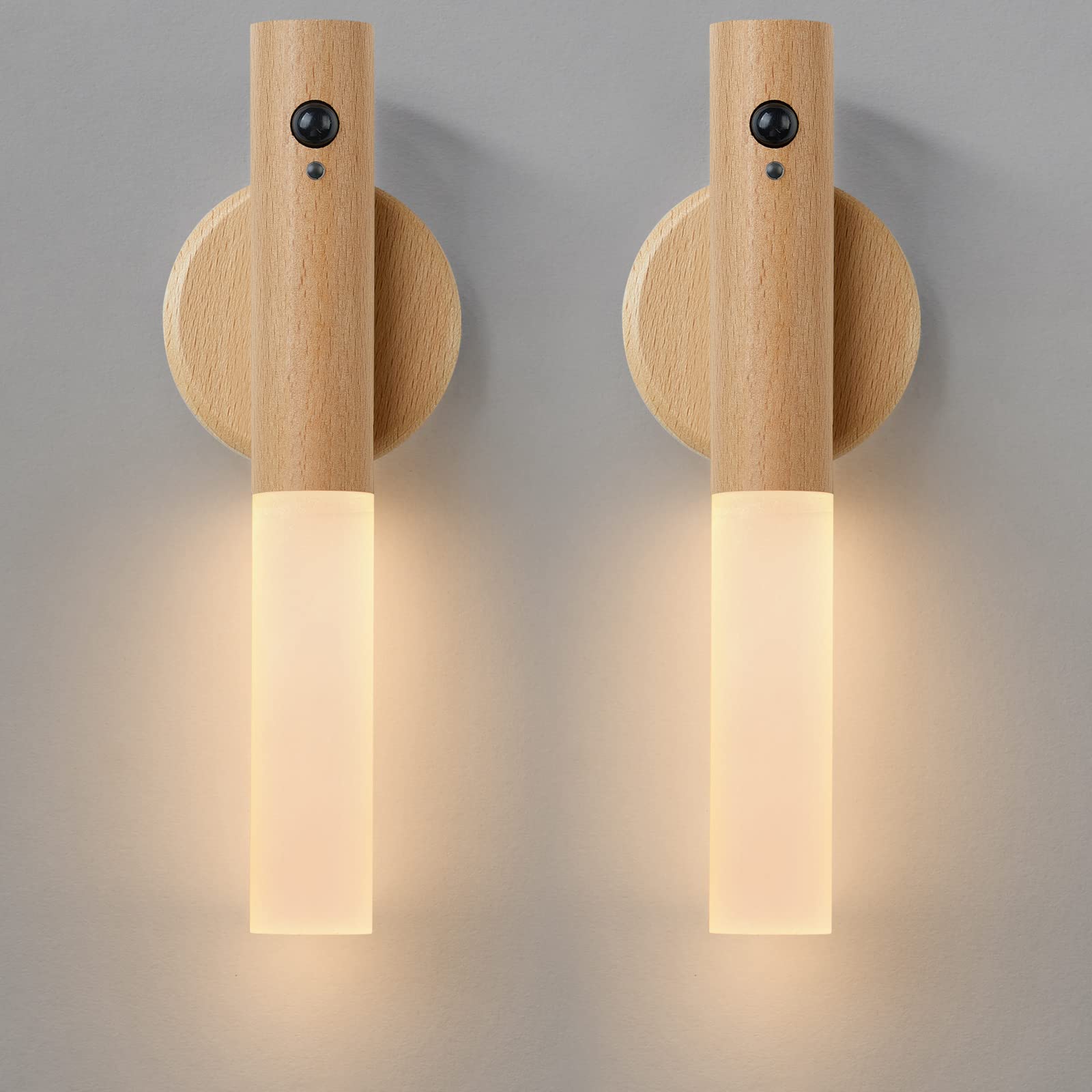 Montford Wall Sconces Set of Two Battery Operated, Motion Sensor Night Light Magnetic Wall Light Rechargeable Wall Sconce, Peel 