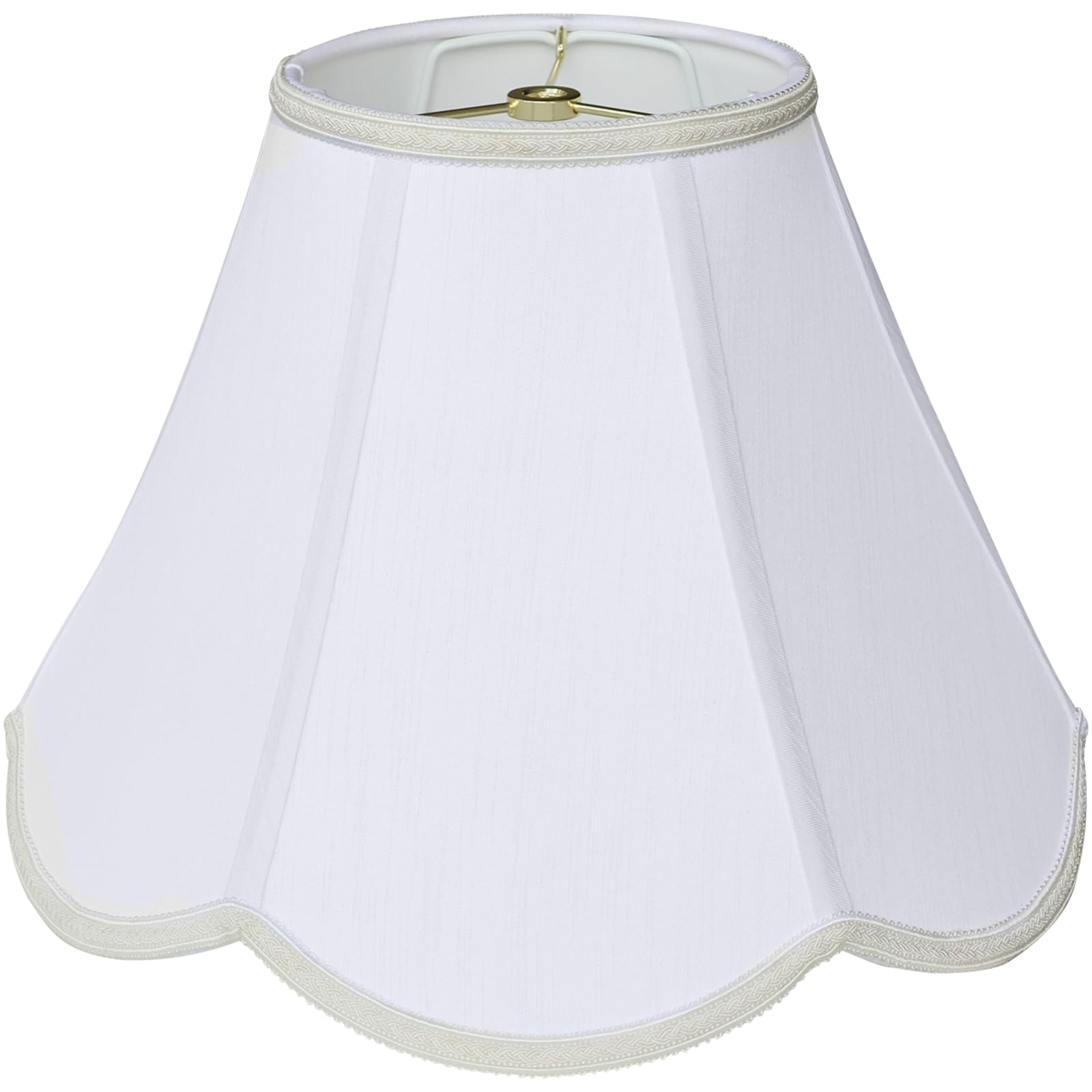 TOOTOO STAR Small Scalloped Lamp Shade, 6inx13inx9.25in, White Fabric, Model SX0214WH