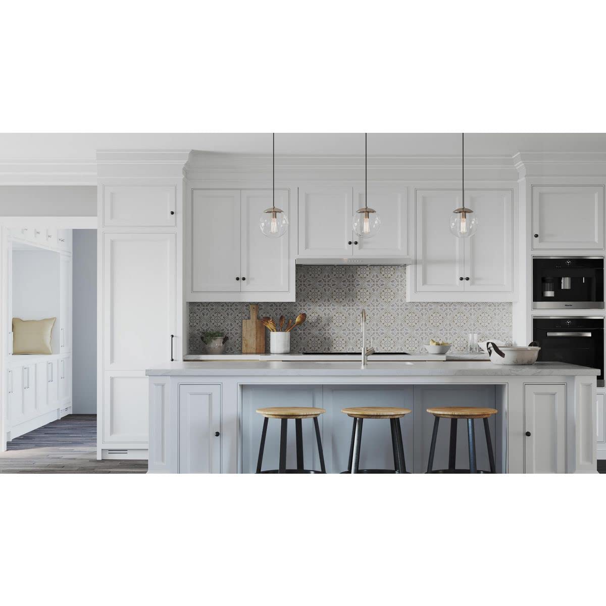 Progress Lighting Atwell Collection 1-Light Pendant Light Brushed Nickel Clear Glass 8.75x8.00x8.00 Model P500309-009