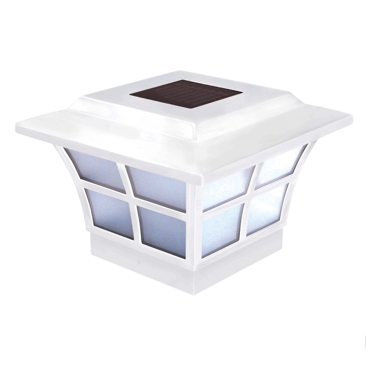 Classy Caps Sl079W Pvc Prestige Solar Post Cap, 4'' X 4'', White