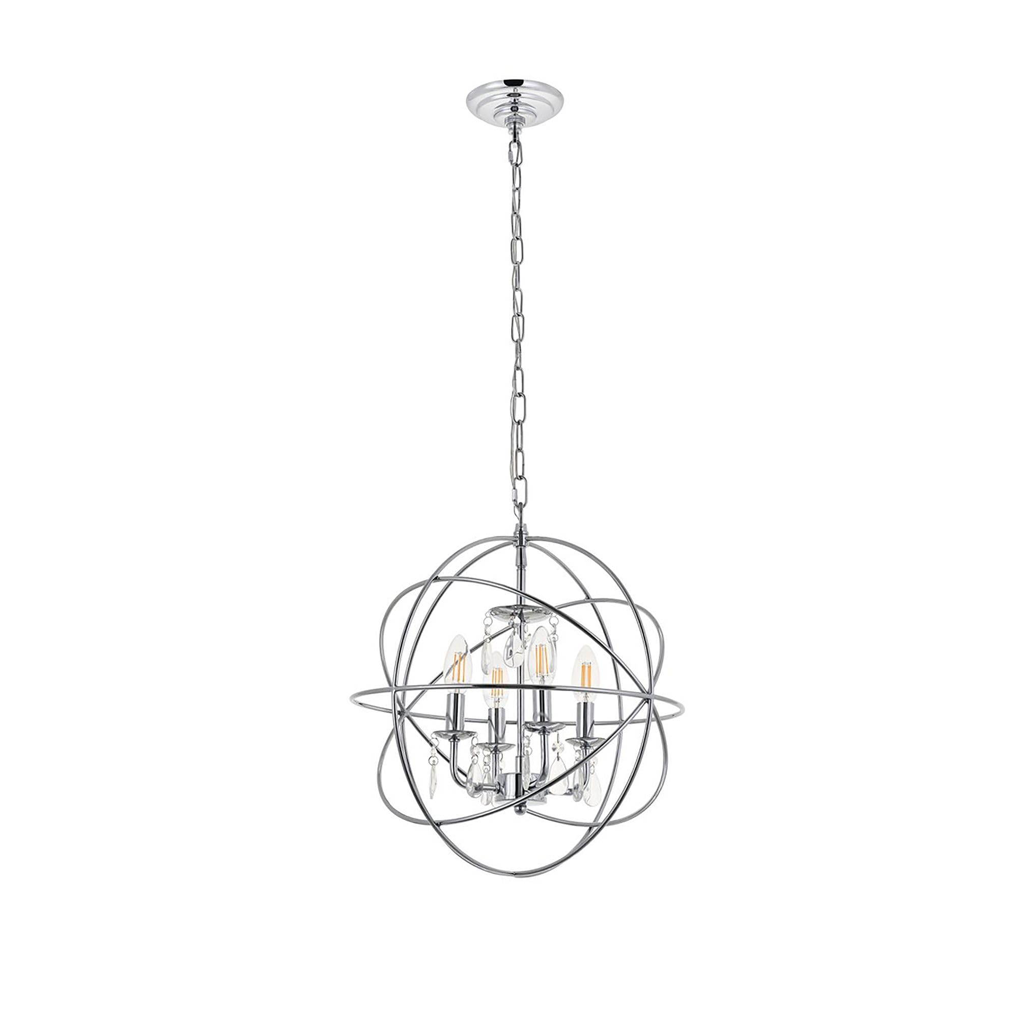 Living District Indoor Modern Home Decorative Bright Ceiling Wallace 4 Light Chrome Pendant