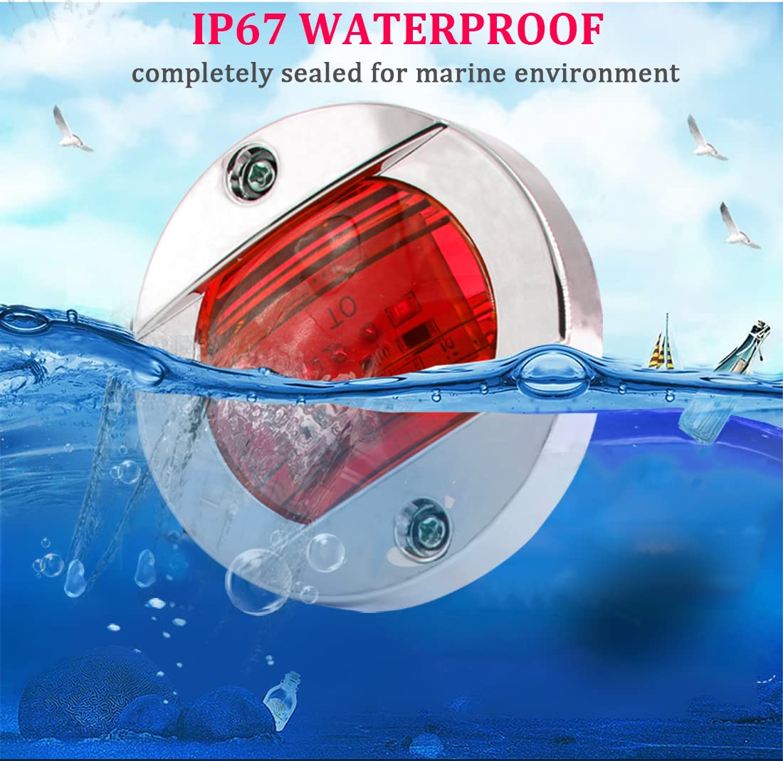 Boaton LED Night Fishing Lights - Red Marine Deck & Courtesy Lights for Boats and Yachts, Interior & Exterior Use