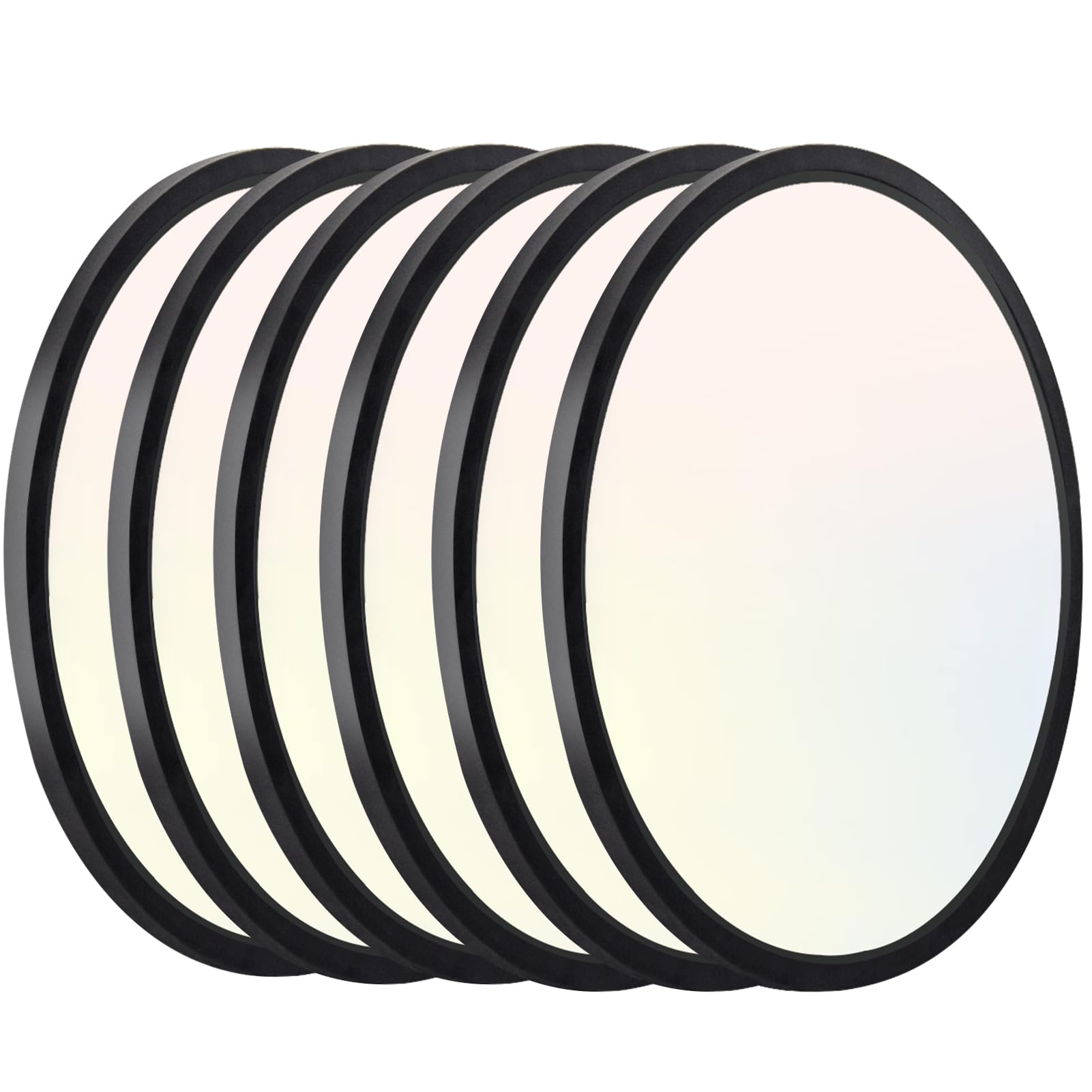 Hlite 6pack 12 inch Flush Mount LED Ceiling Light Fixtures, 24W 2400LM Super Slim, 3CCT Selectable (3000K/4000K/5000K), for Kitc