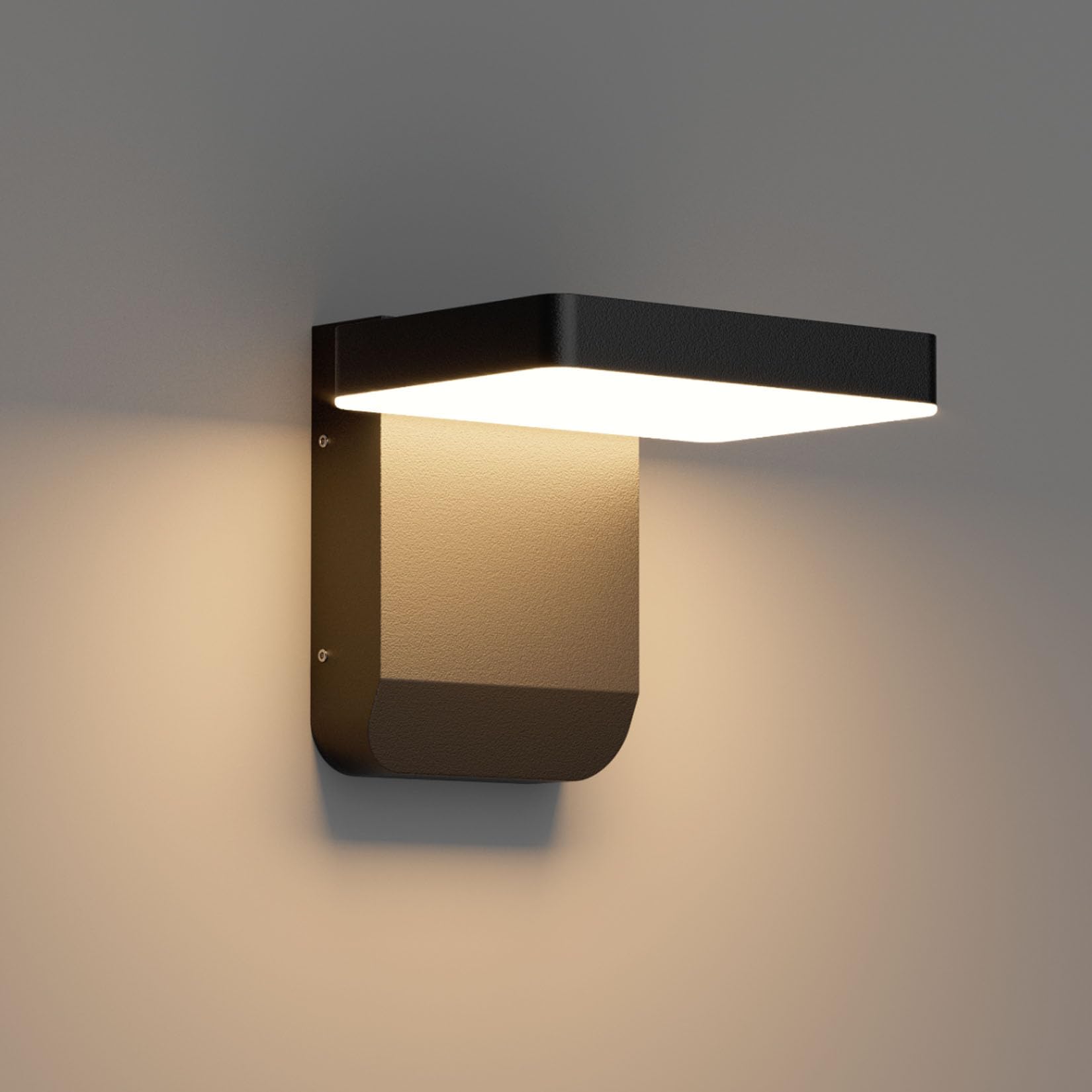 Aoceley Modern Outdoor Rotatable Wall Light 350 Adjustable Head Wall Lighting Black LED Wall Sconce Exterior Light for House Por