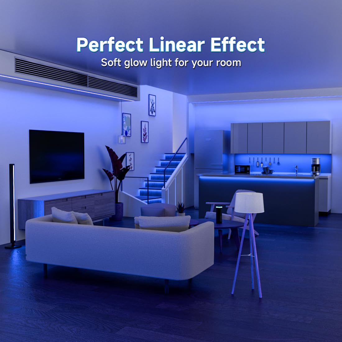 Btf-Lighting Fcob Usb Powered Blue Color Cob Led Strip Lights 3.28Ft 320Leds 5V 8Mm Width 90+ High Cri Ultra Bright Flexible Light For 3D Printer Tv Backlight Display Cabinet Pc Diy Decor