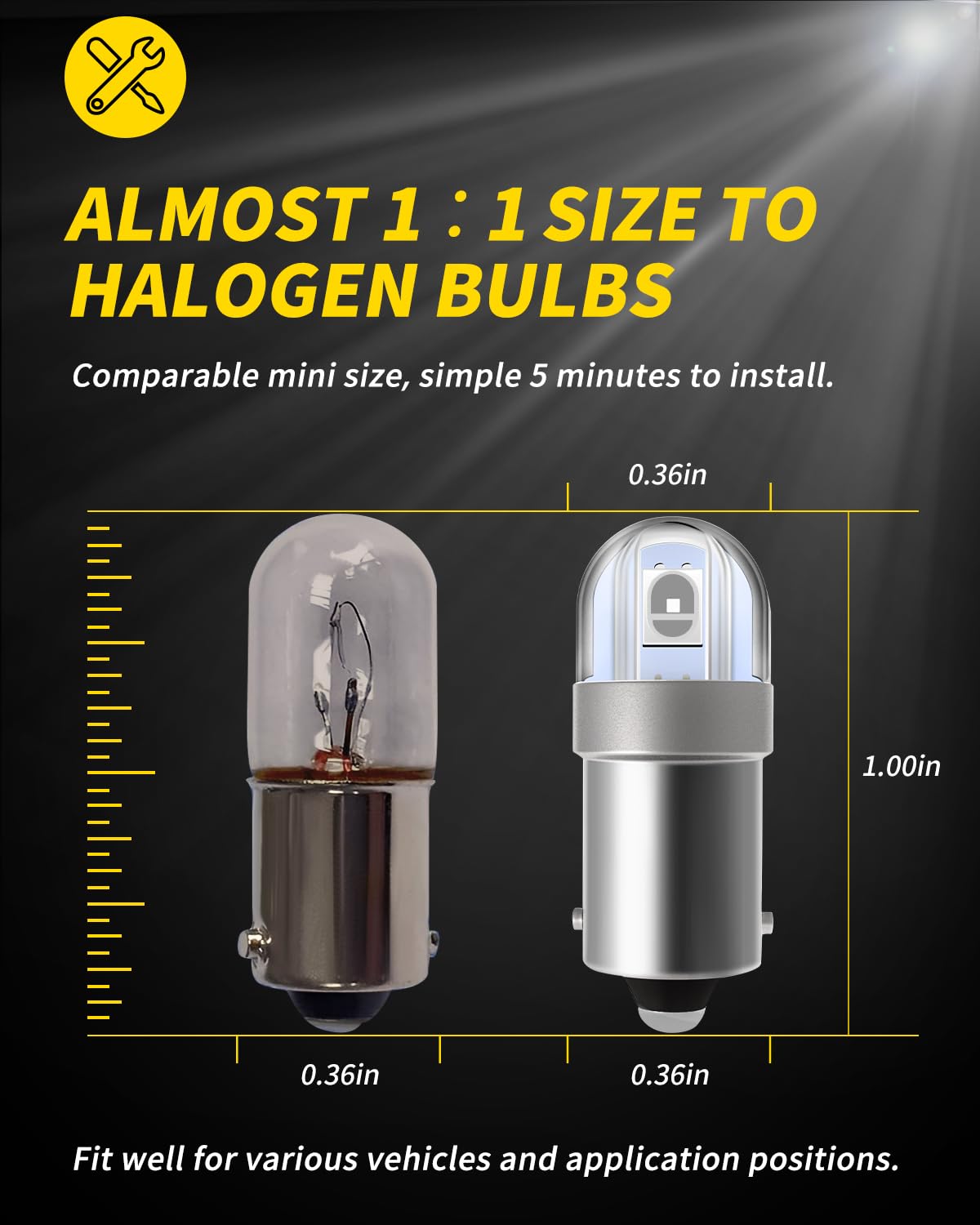 Auxlight Ba9S Ba9 1895 1891 53 57 64111 3893 47830 Error Free Led Bulb, Super Bright 3030-Smd Interior Car Bulbs Replacemet For Dome Map License Plate Glove Box Lights (Green, Pack Of 10)