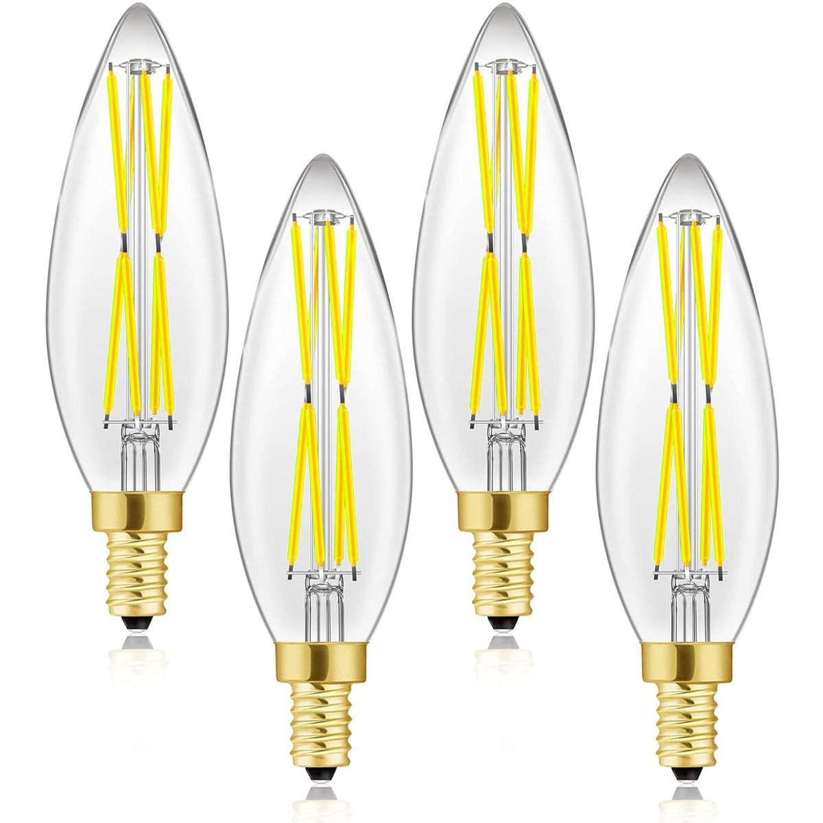 E12 Candelabra Bulbs 5000K Cool White,Dimmable Led Bulbs 8W,Candle Bulb 100 Watt Equivalent,Chandelier Light Bulbs 4.85In,Led Li