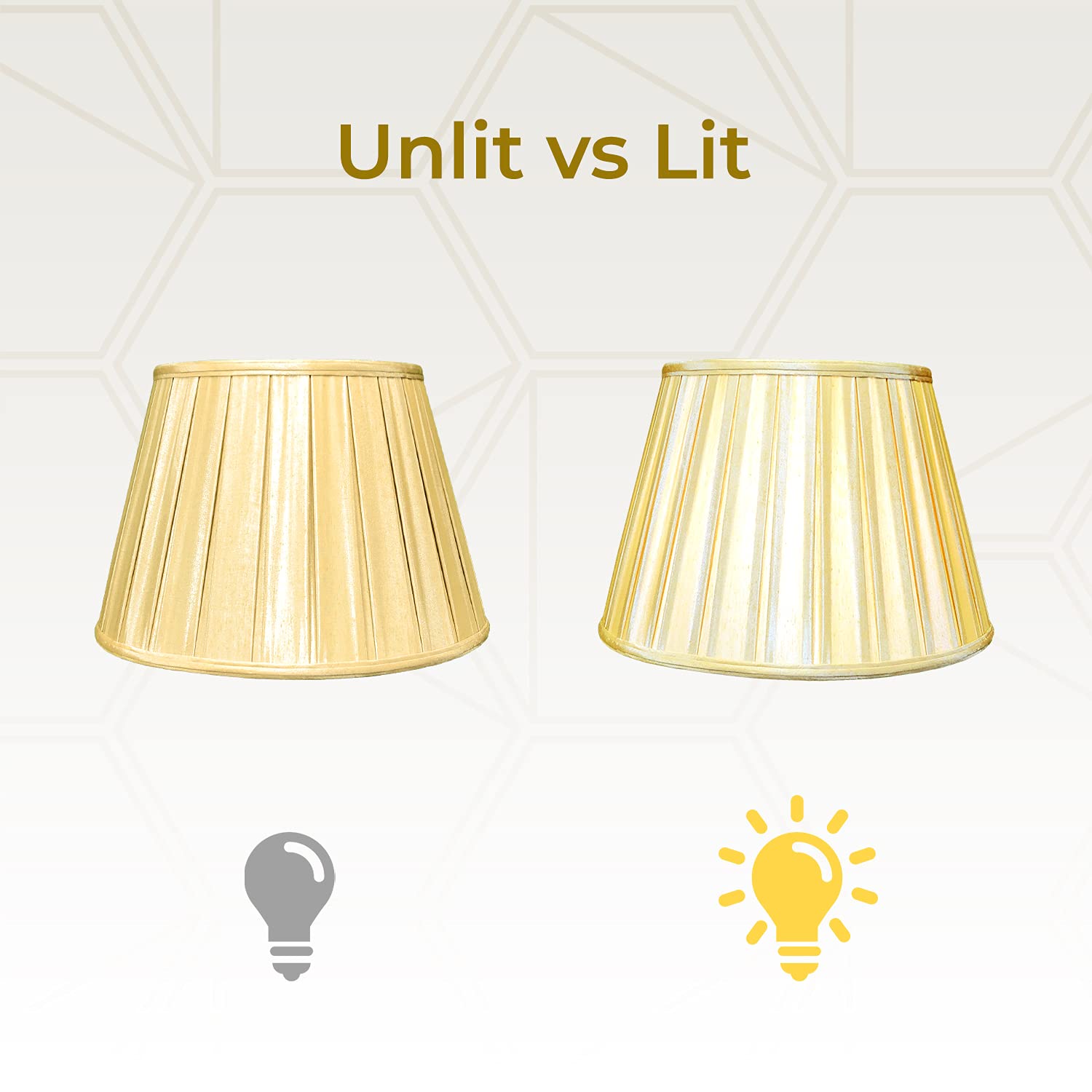 Royal Designs Empire English Pleat Basic Lamp Shade, Antique Gold, 11 X 18 X 12