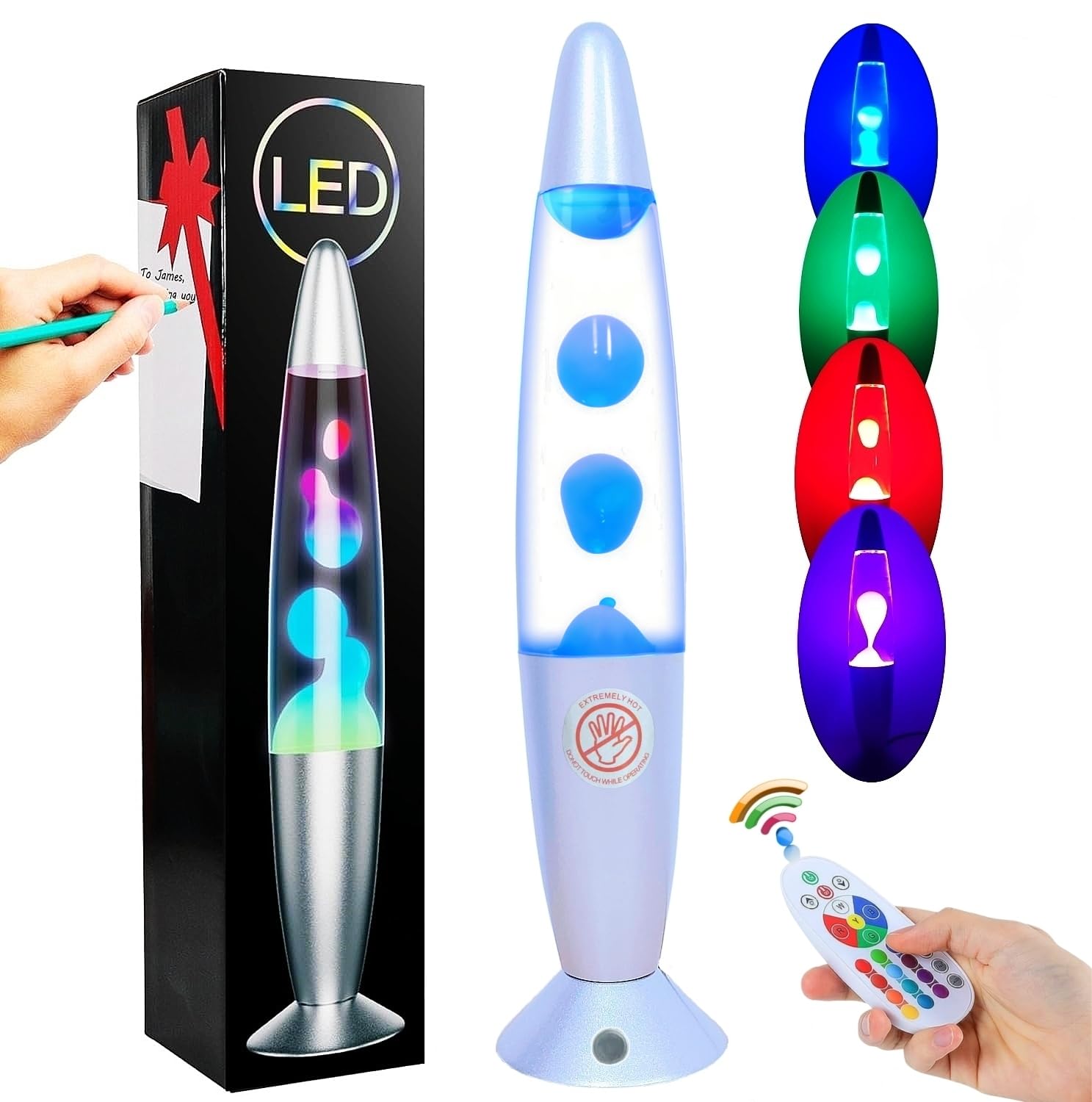 13.5'' LED Liquid Motion Lamp-Versatile Remote Control for 17 Unique Color Transitions, Soothing Liquid Night Light, Perfect for