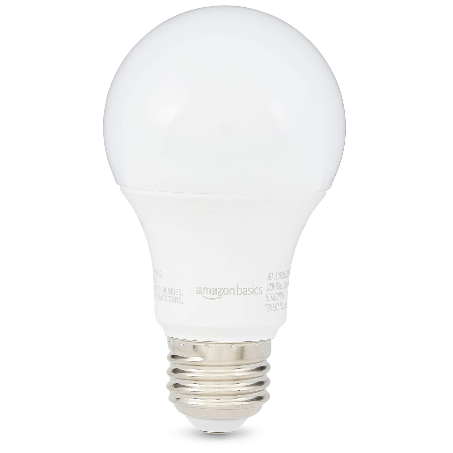 Amazon Basics A19 Led Light Bulbs 60 Watt Equivalent, Soft White (2700K), Energy Efficient 9W, Non-Dimmable, 10,000 Hour Lifetim