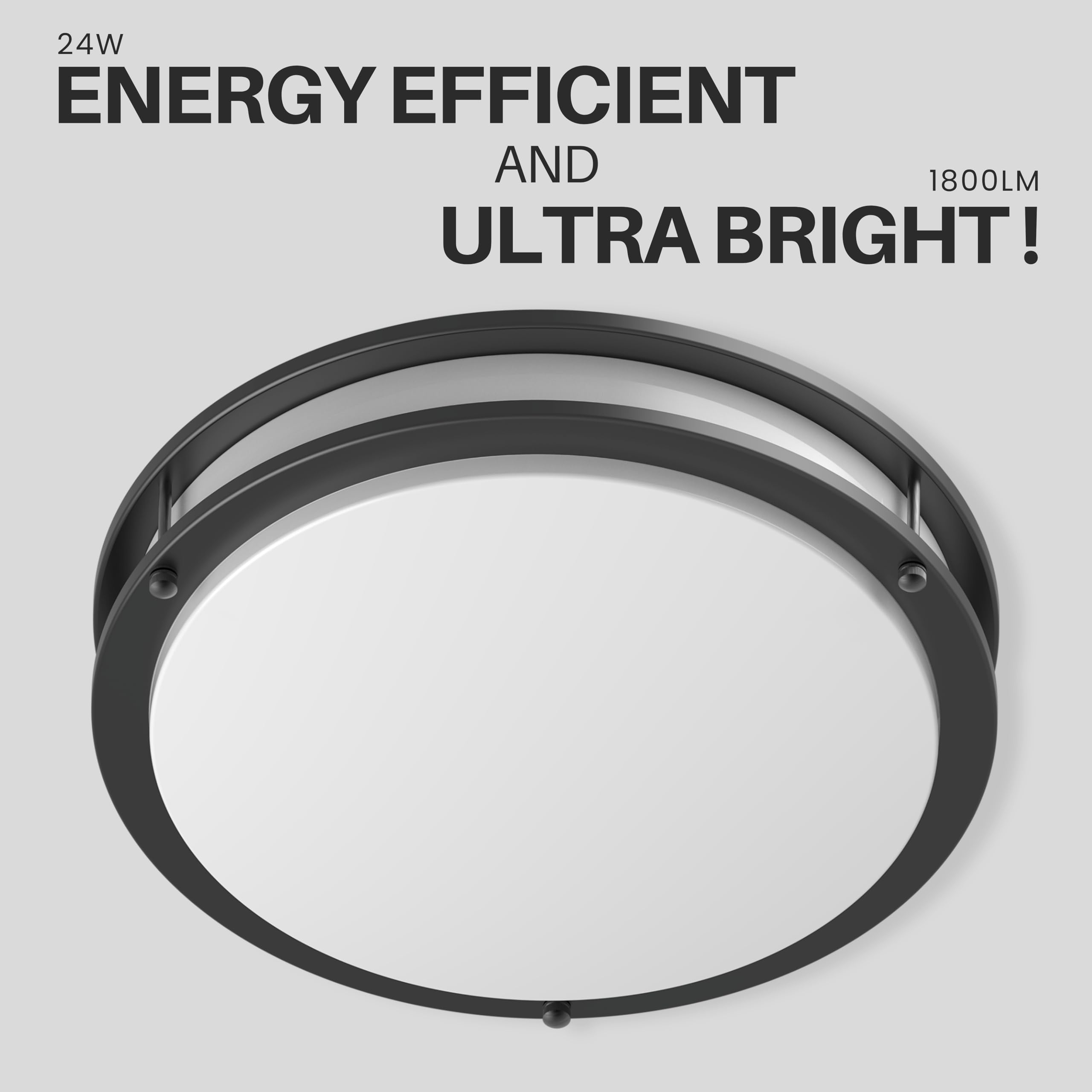 Dymond 14'' Matte Black Led Ceiling Light Dimmable Flush Mount 5-In-1 Adjustable Color Temperature 2700K 3000K 3500K 4000K 5000K